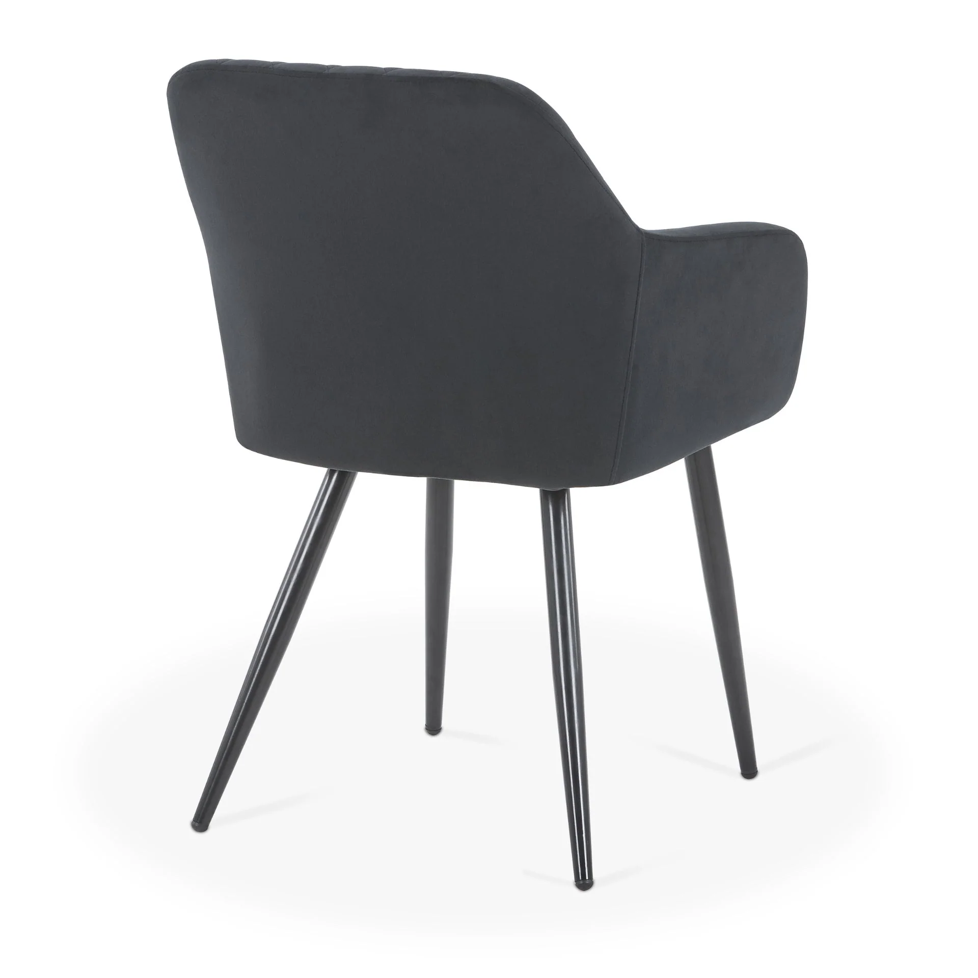 Carlo - Chaise de salle à manger en velours noir - Image 6