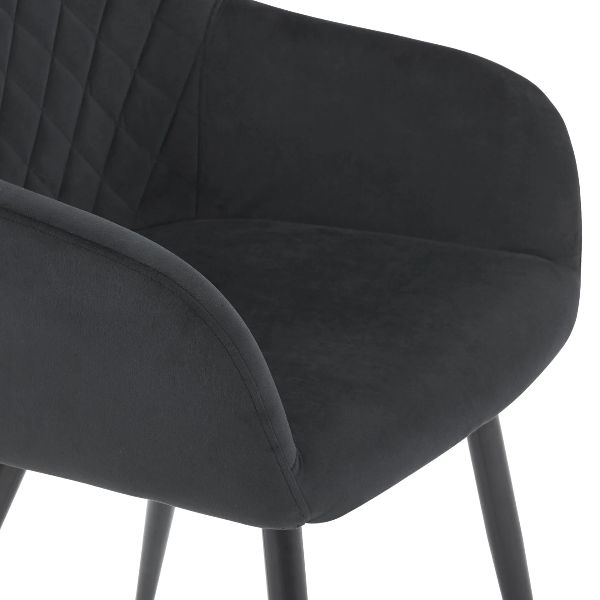 Carlo - Chaise de salle à manger en velours noir - Image 7