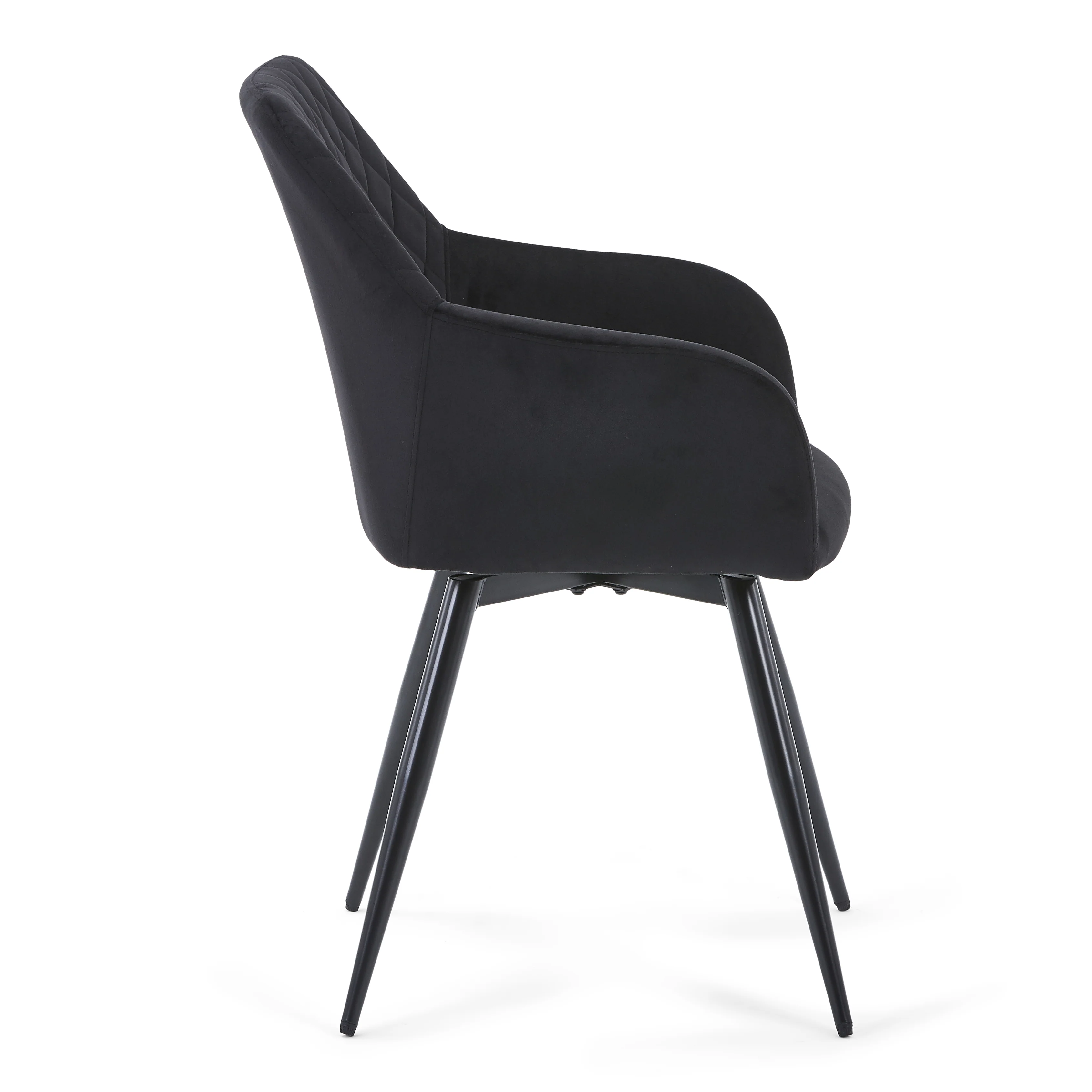 Carlo - Chaise de salle à manger en velours noir avec rotation à 360 degrés - Image 4