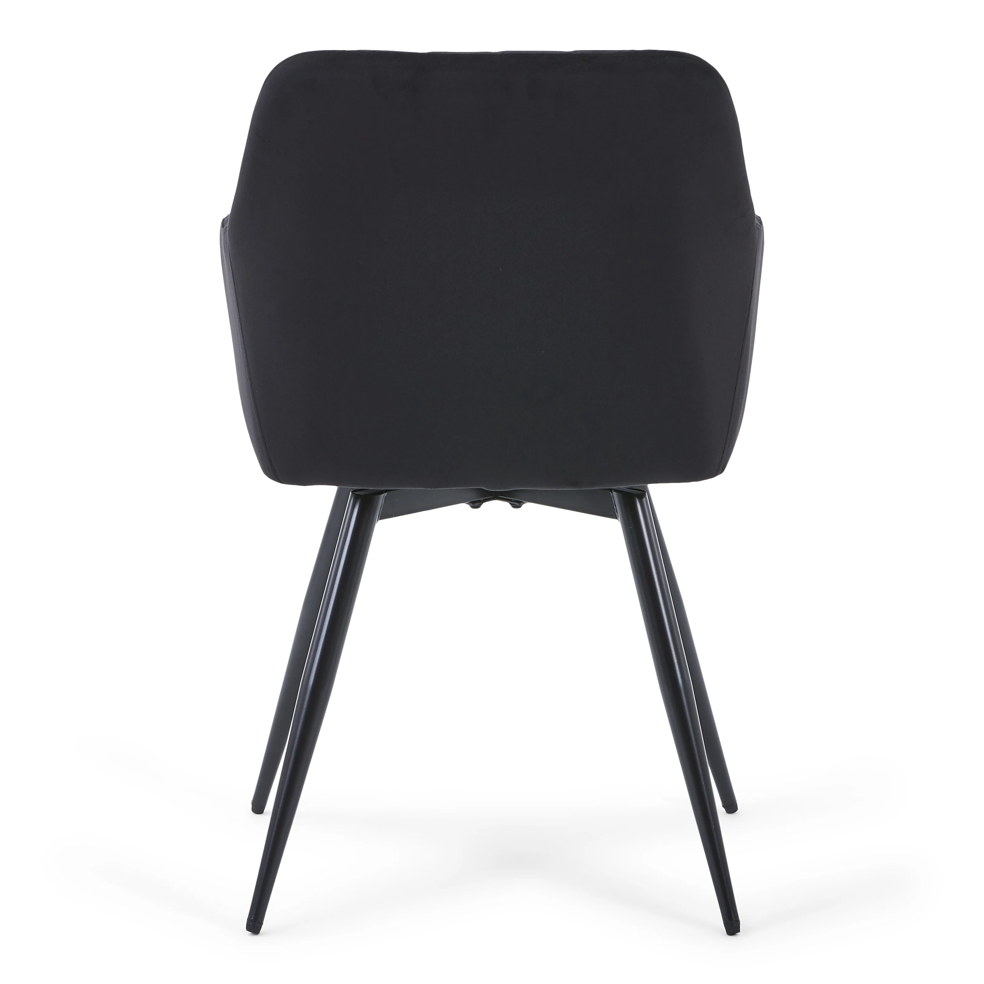 Carlo - Chaise de salle à manger en velours noir avec rotation à 360 degrés - Image 5
