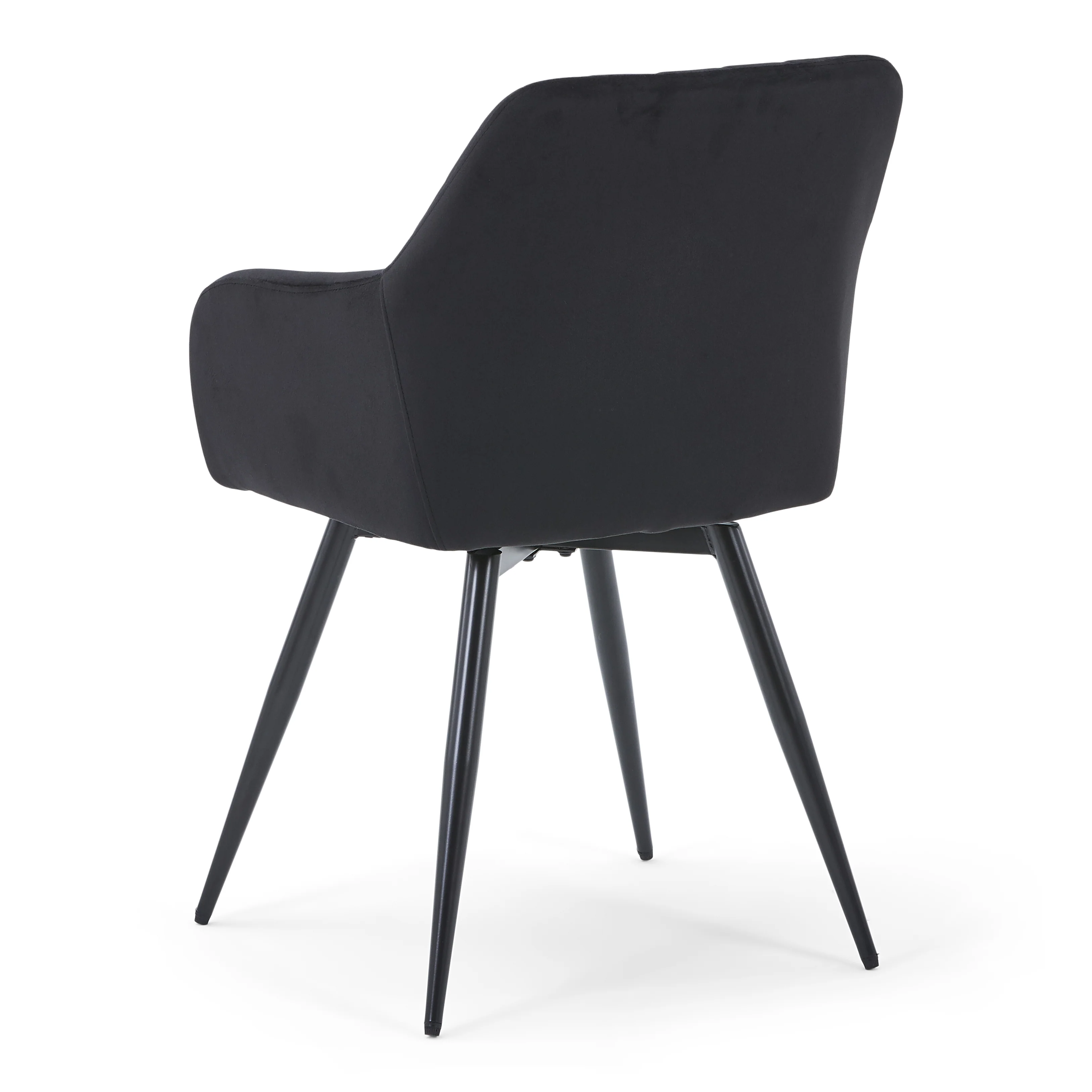 Carlo - Chaise de salle à manger en velours noir avec rotation à 360 degrés - Image 6