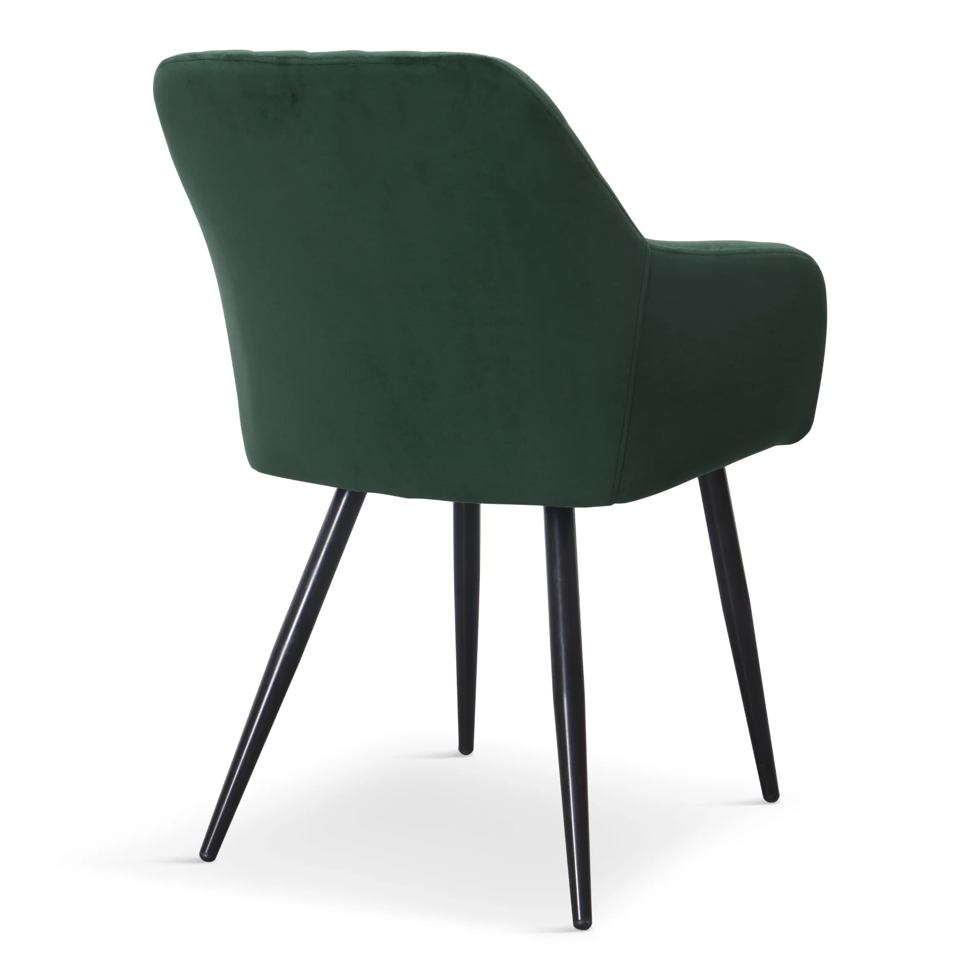 Carlo - Chaise de salle à manger en velours vert avec accoudoirs - Image 3