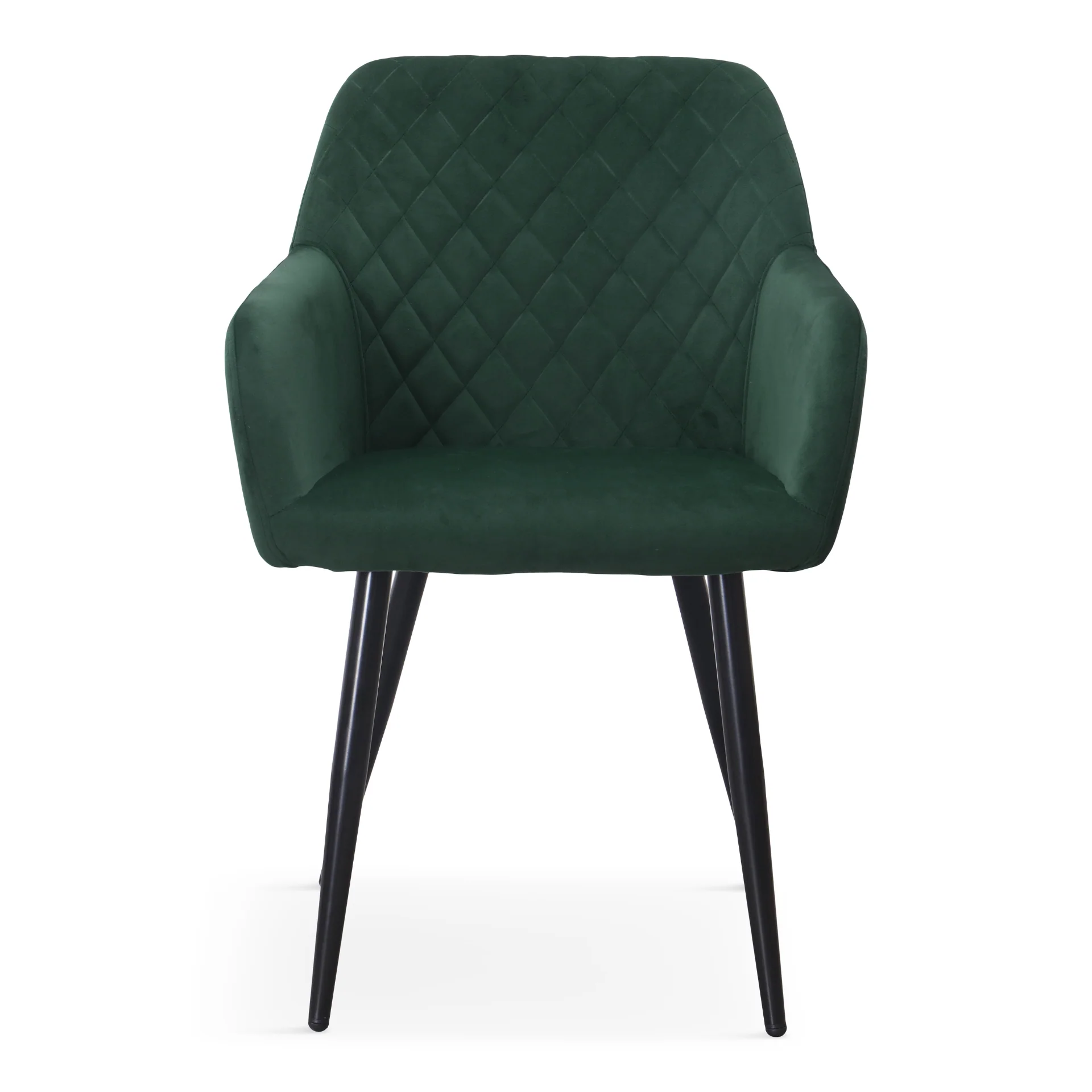 Carlo - Chaise de salle à manger en velours vert avec accoudoirs - Image 4