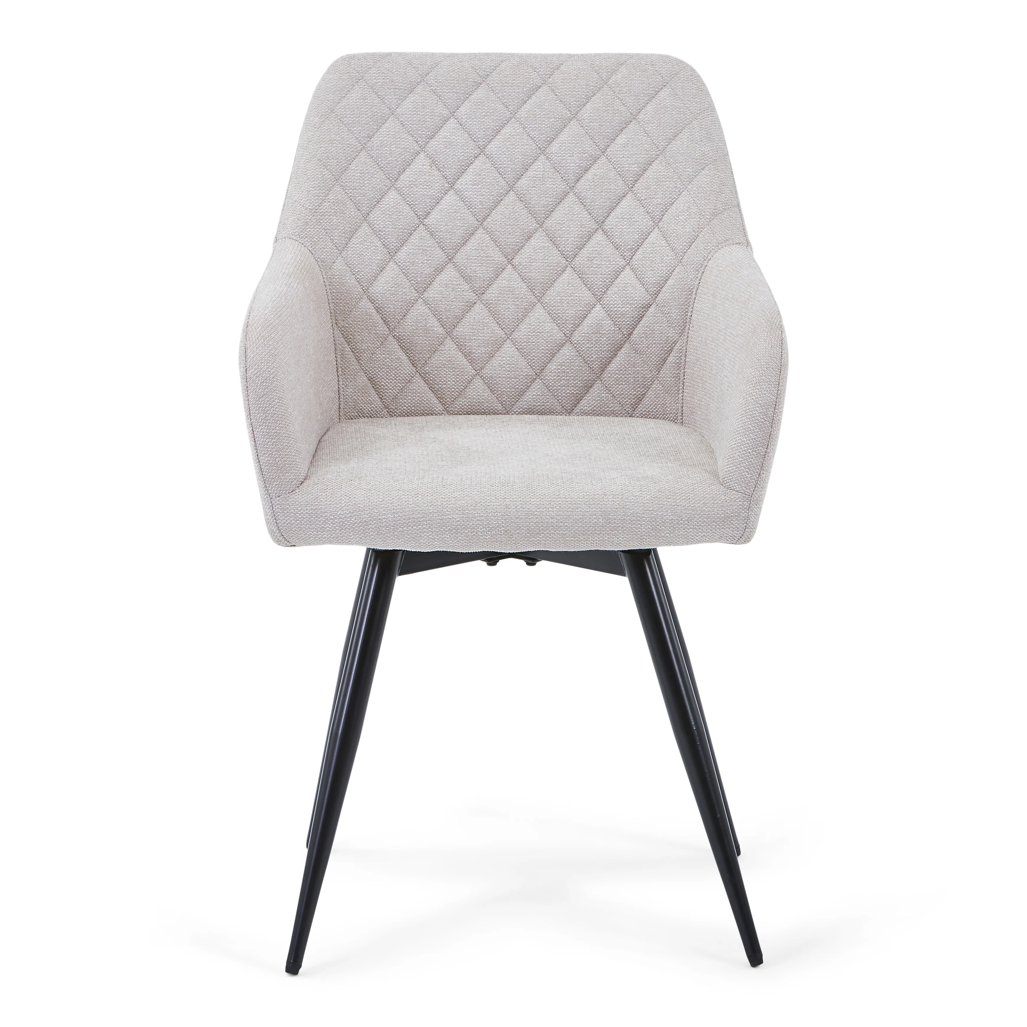 Carlo - Chaise de salle à manger rembourrée beige avec rotation à 360 degrés - Image 4