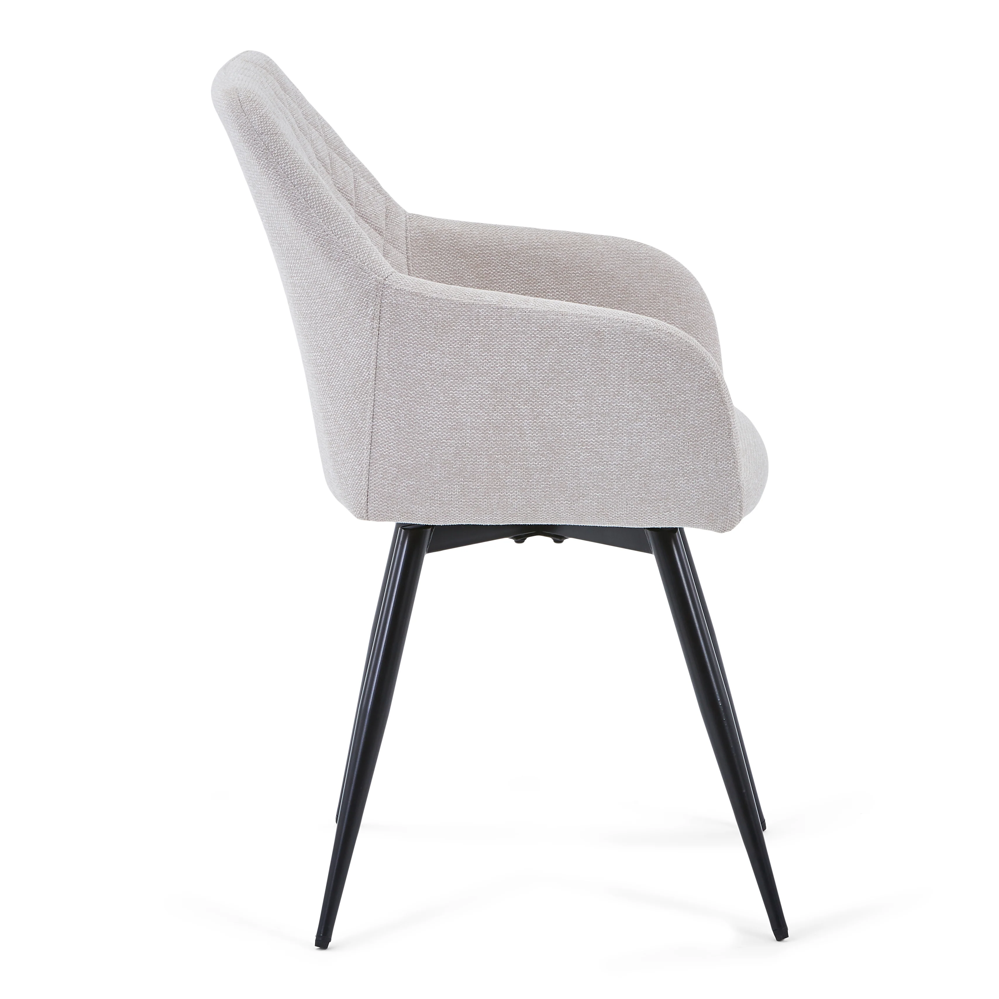 Carlo - Chaise de salle à manger rembourrée beige avec rotation à 360 degrés - Image 5