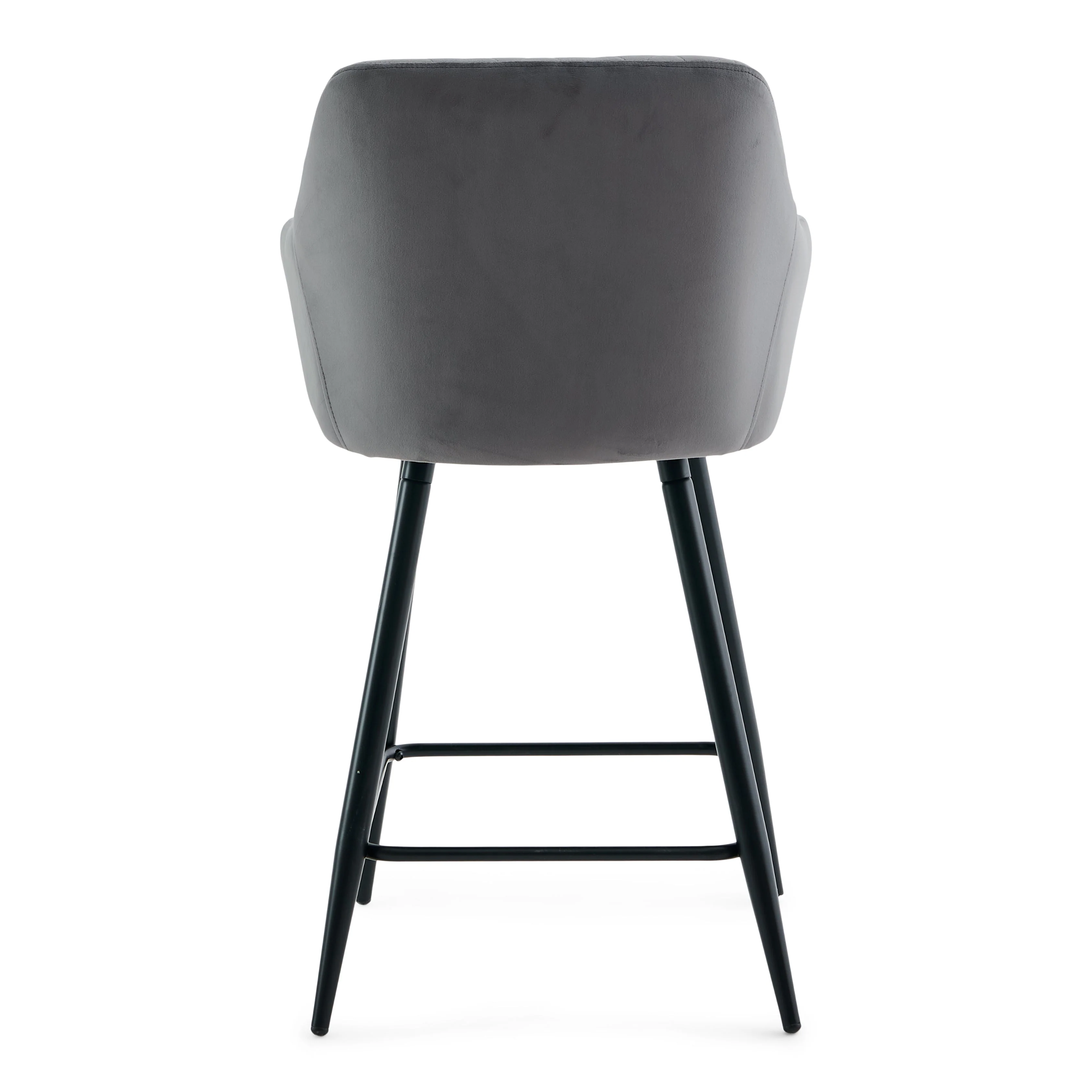 Carlo - tabouret de bar en velours gris avec accoudoirs 65 cm - Image 5