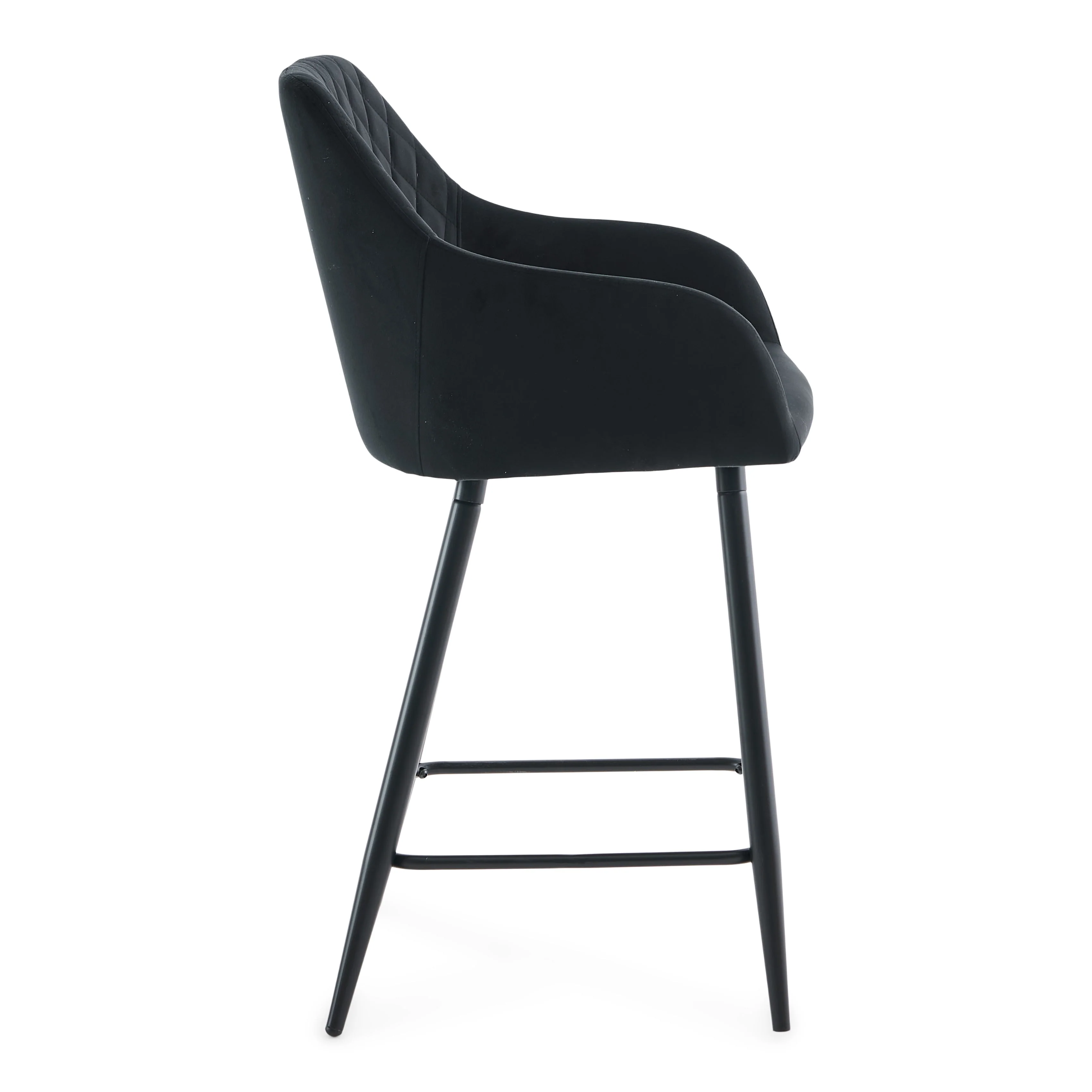 Carlo - tabouret de bar velours noir avec accoudoirs 65 cm - Image 3