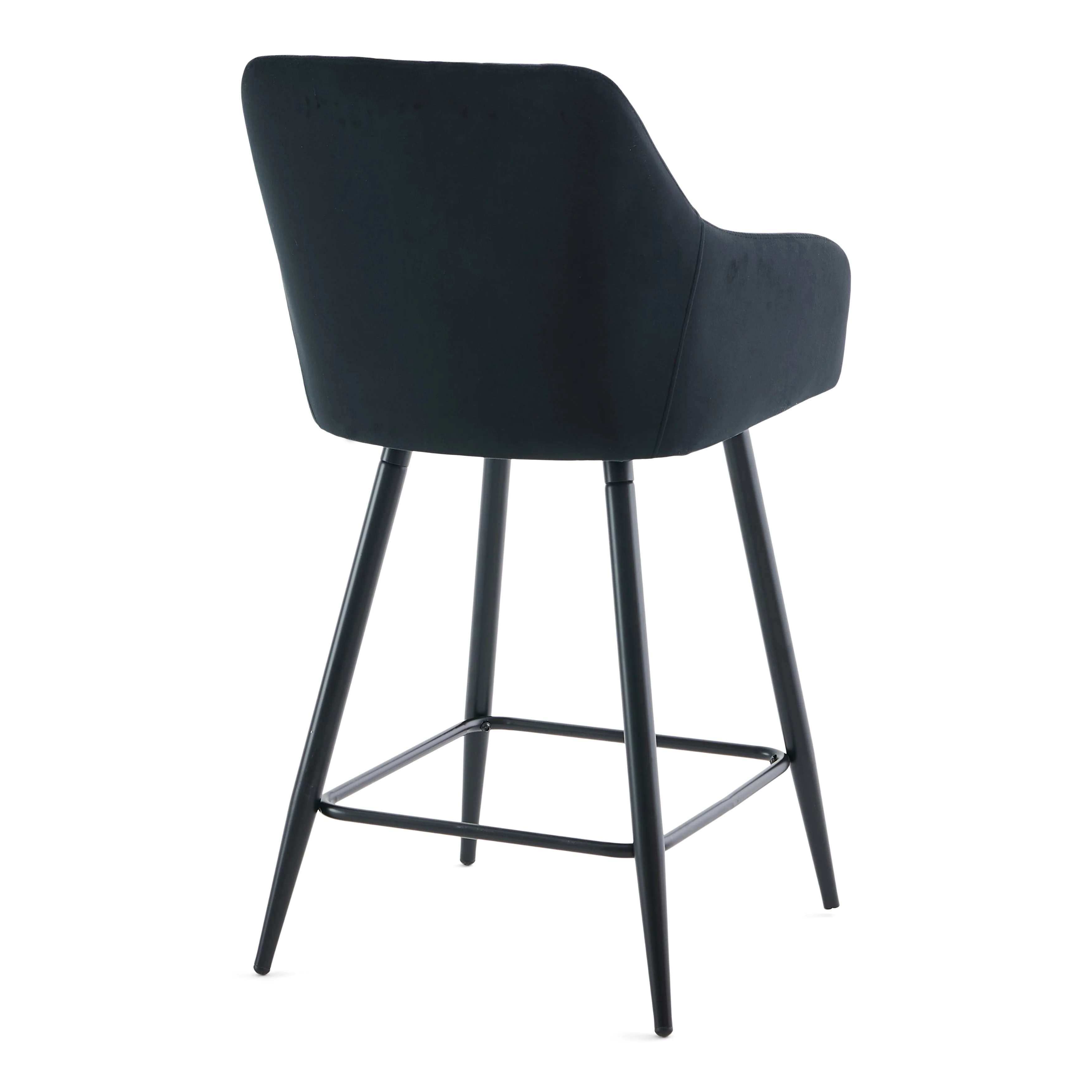 Carlo - tabouret de bar velours noir avec accoudoirs 65 cm - Image 4