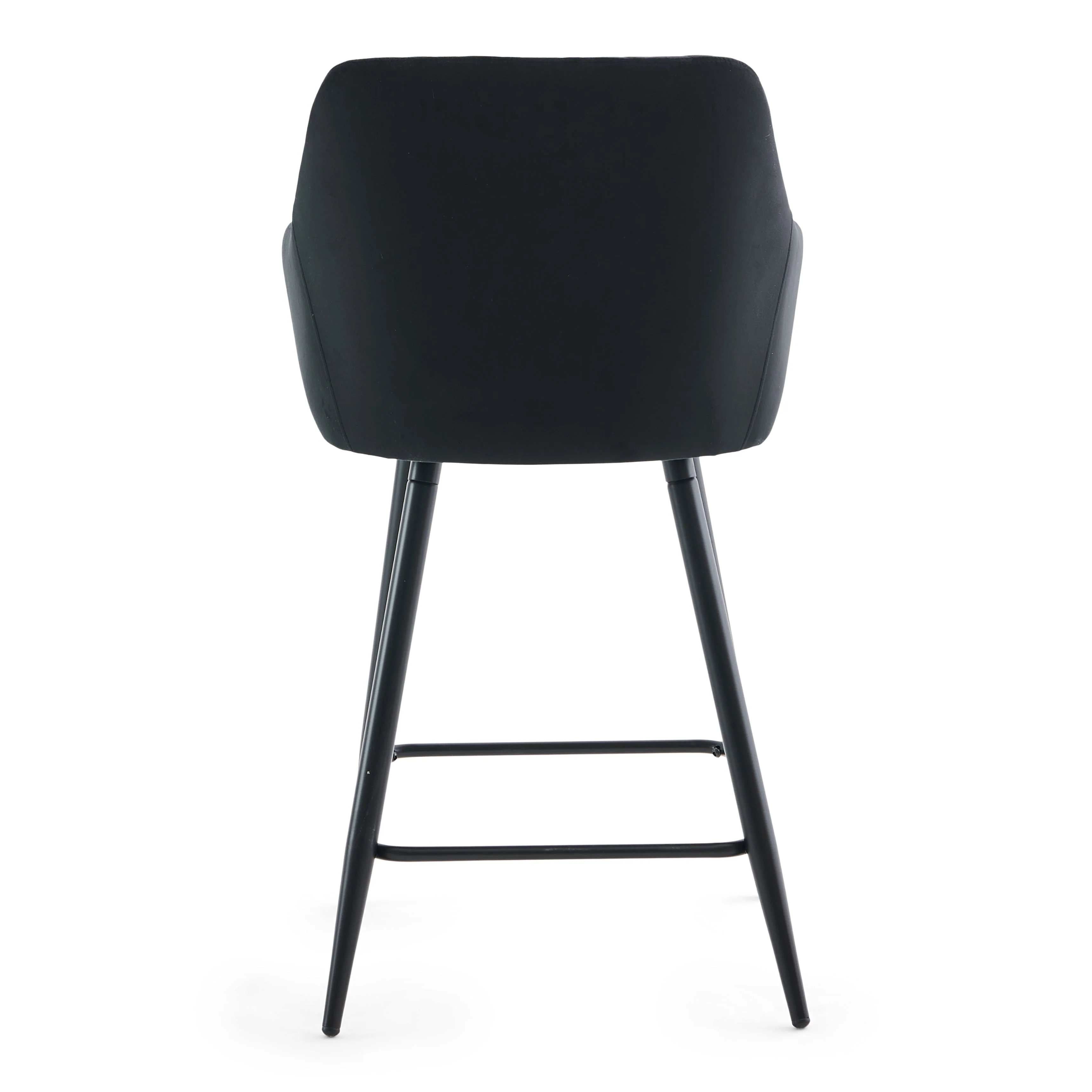 Carlo - tabouret de bar velours noir avec accoudoirs 65 cm - Image 5