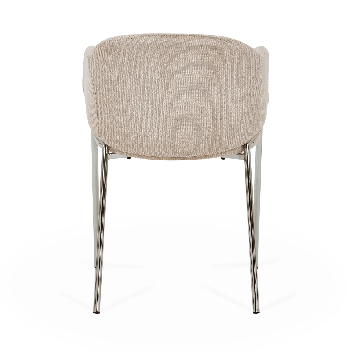 Carolina chaise de salle à manger en bouclé beige avec pieds chrome - Image 10