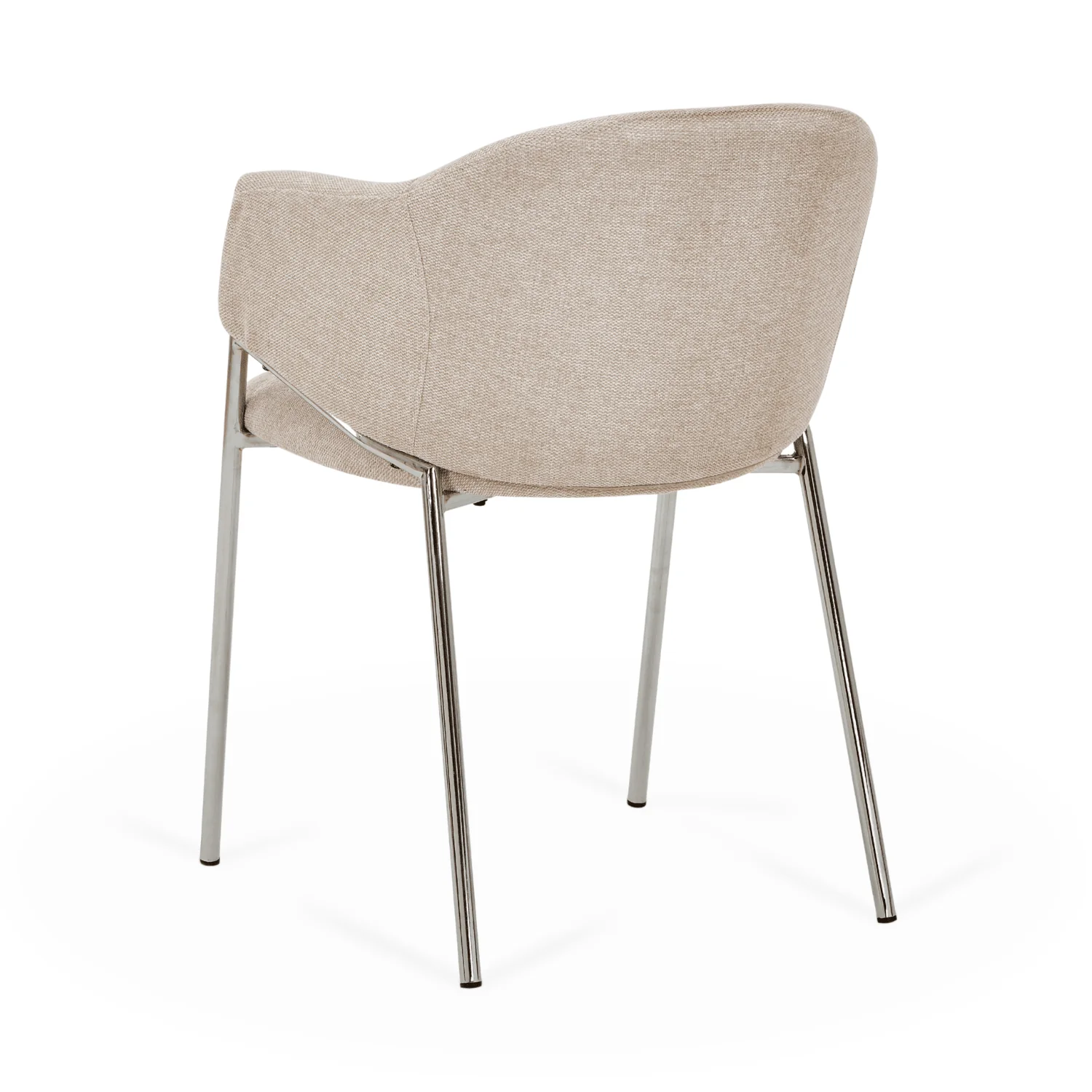 Carolina chaise de salle à manger en bouclé beige avec pieds chrome - Image 9