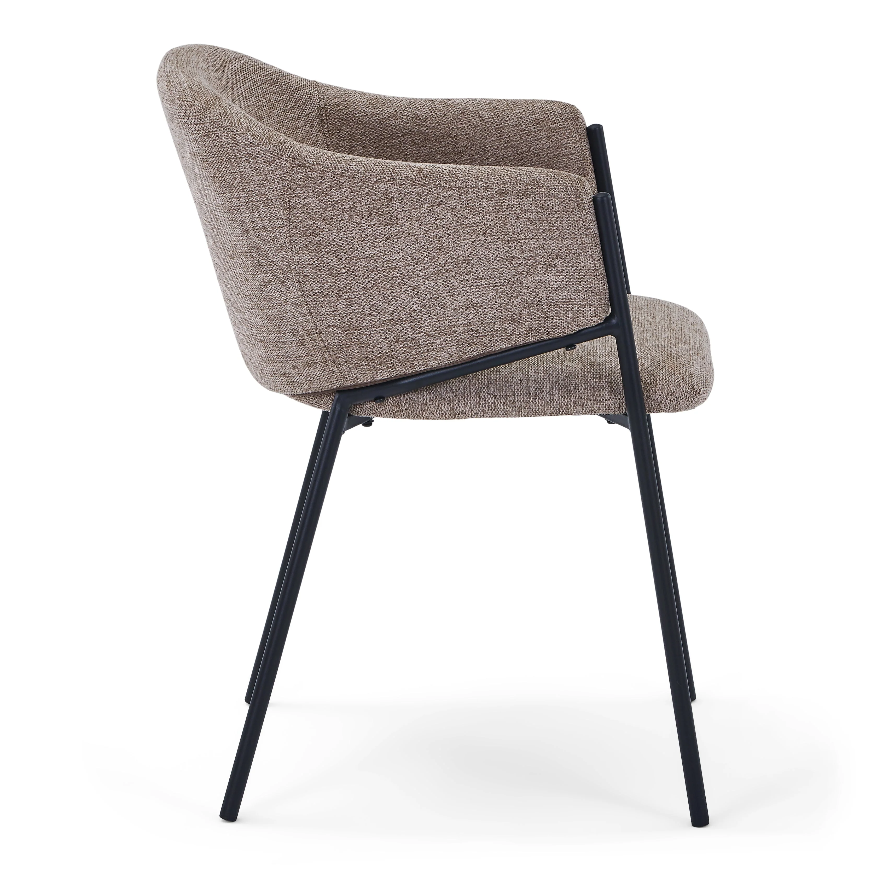 Carolina Chaise de salle à manger en textile sable - Image 4