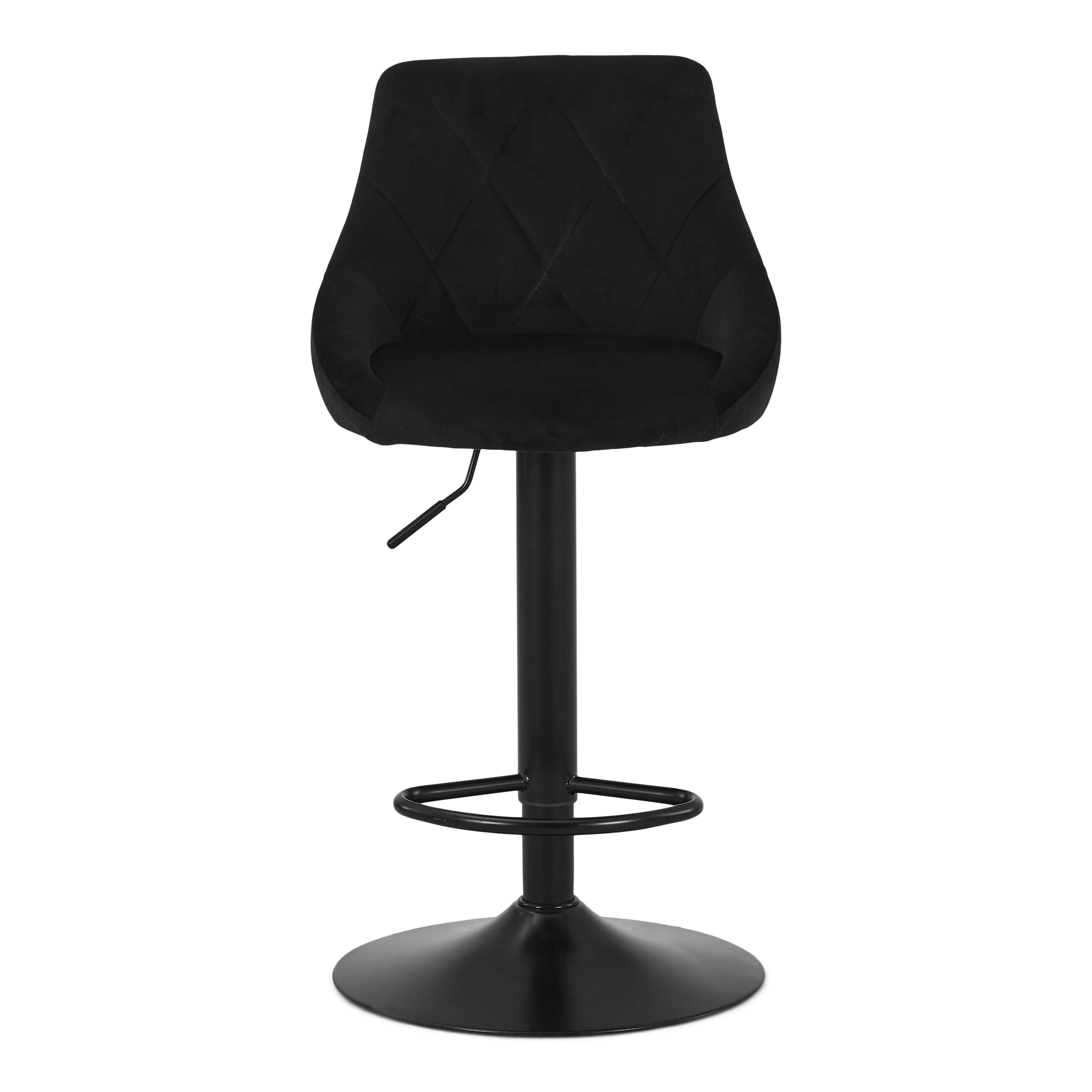 Cassie - Tabouret de bar en velours noir réglable et pivotant à 360 degrés - Image 4