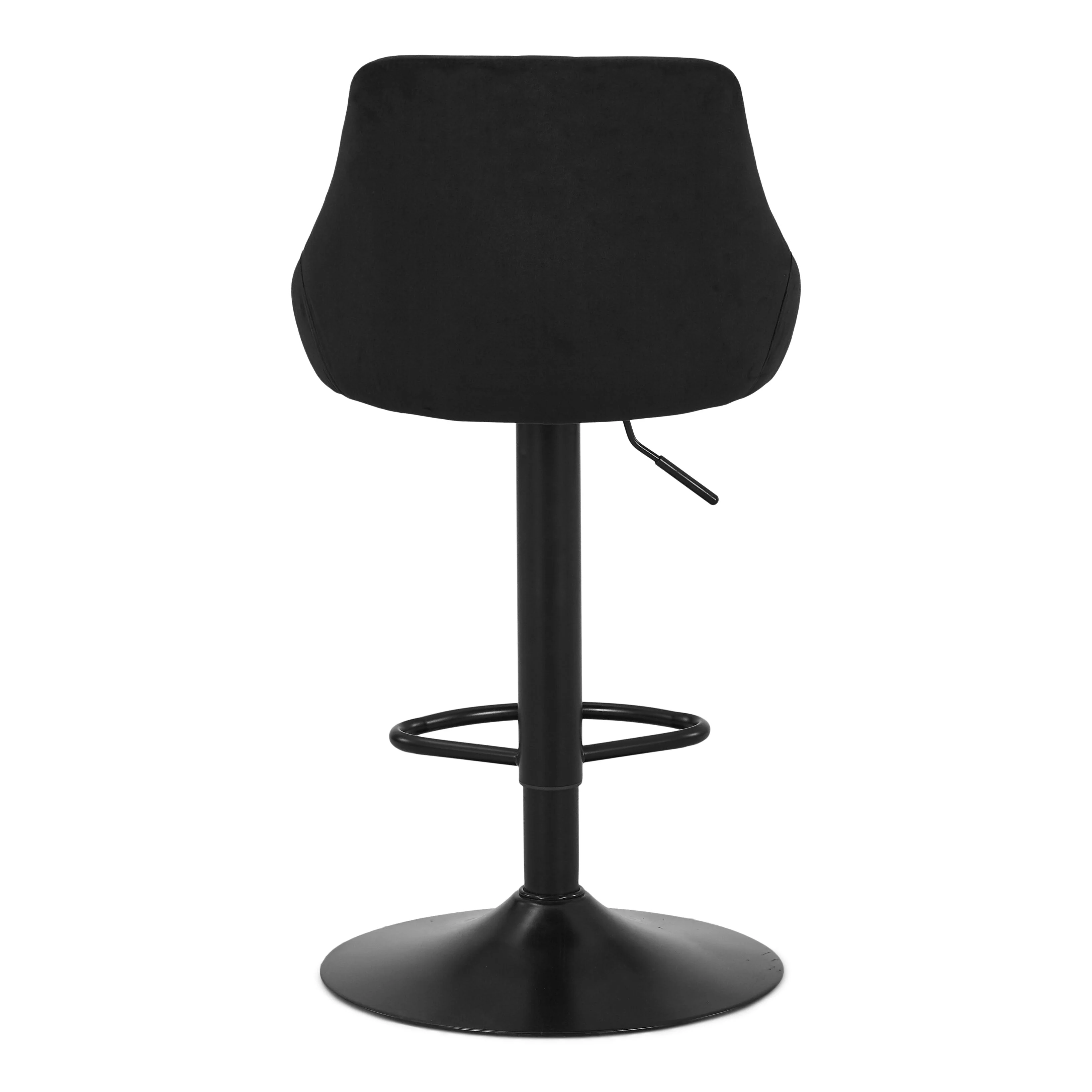 Cassie - Tabouret de bar en velours noir réglable et pivotant à 360 degrés - Image 5