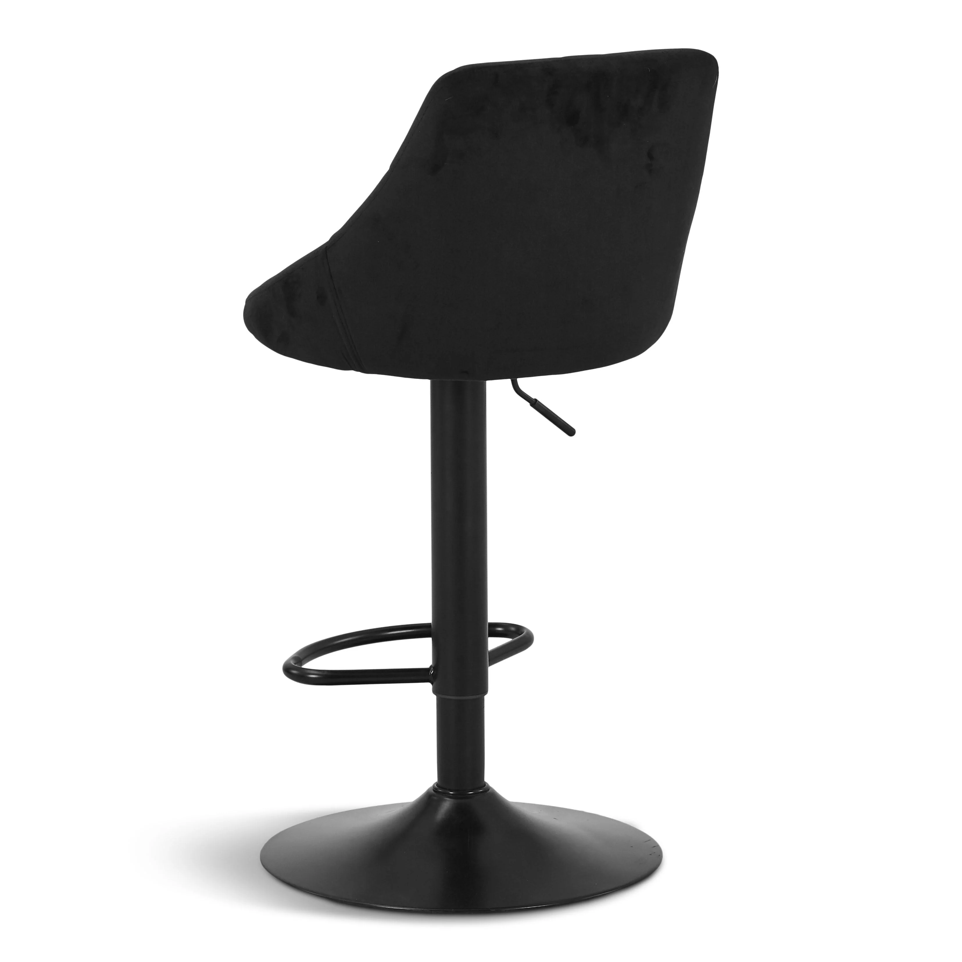 Cassie - Tabouret de bar en velours noir réglable et pivotant à 360 degrés - Image 6