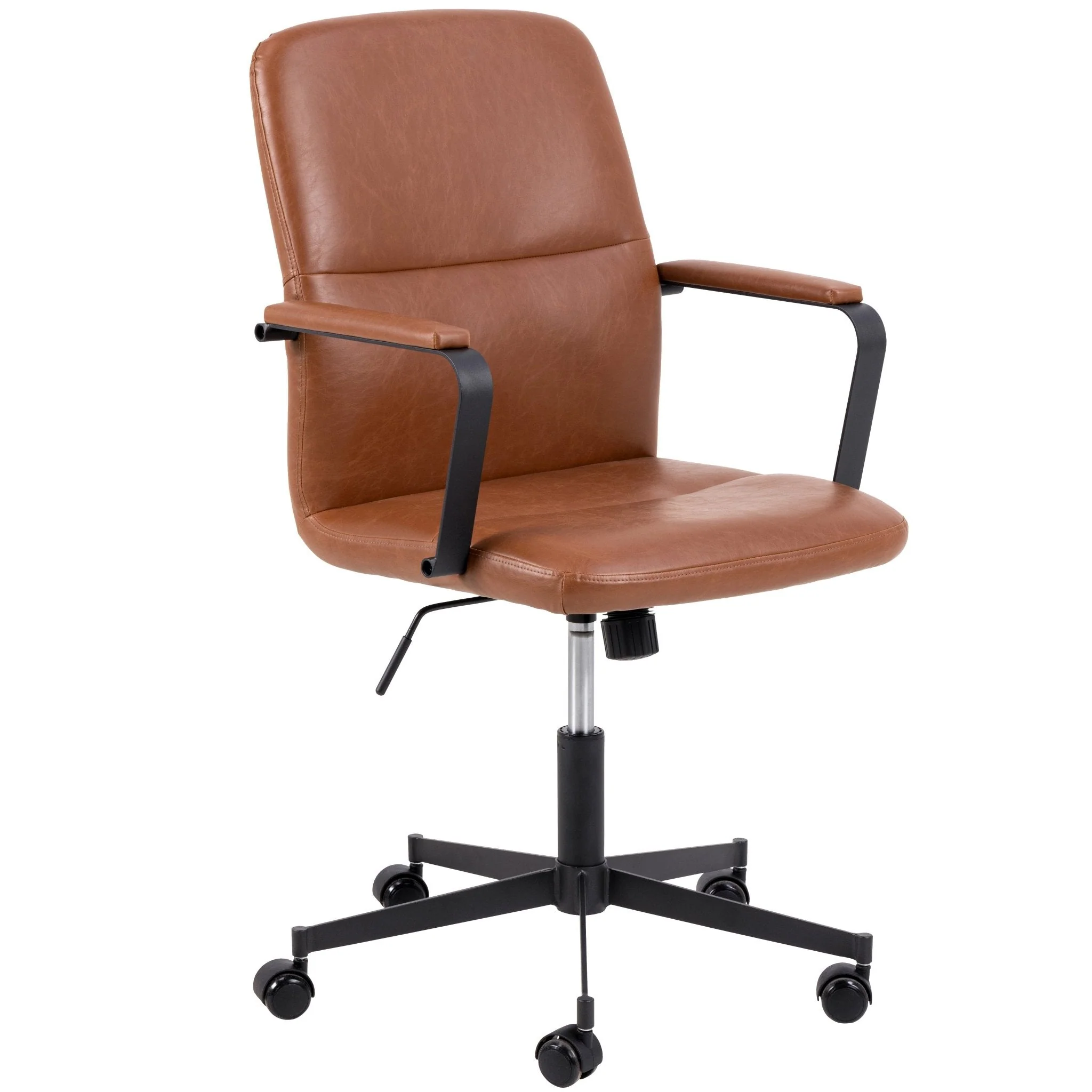 Chaise de bureau Flora avec accoudoirs en marron