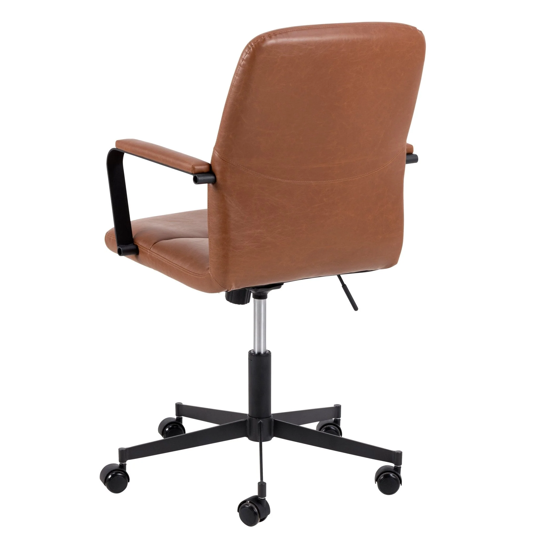 Chaise de bureau Flora avec accoudoirs en marron - Image 3
