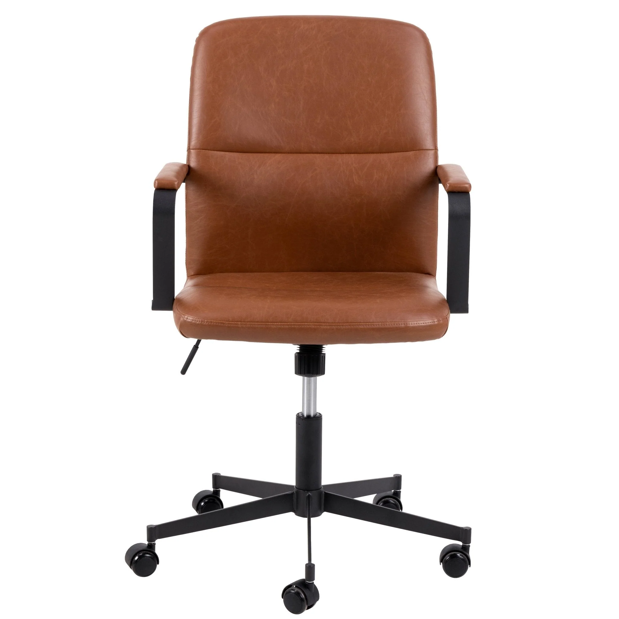 Chaise de bureau Flora avec accoudoirs en marron - Image 4