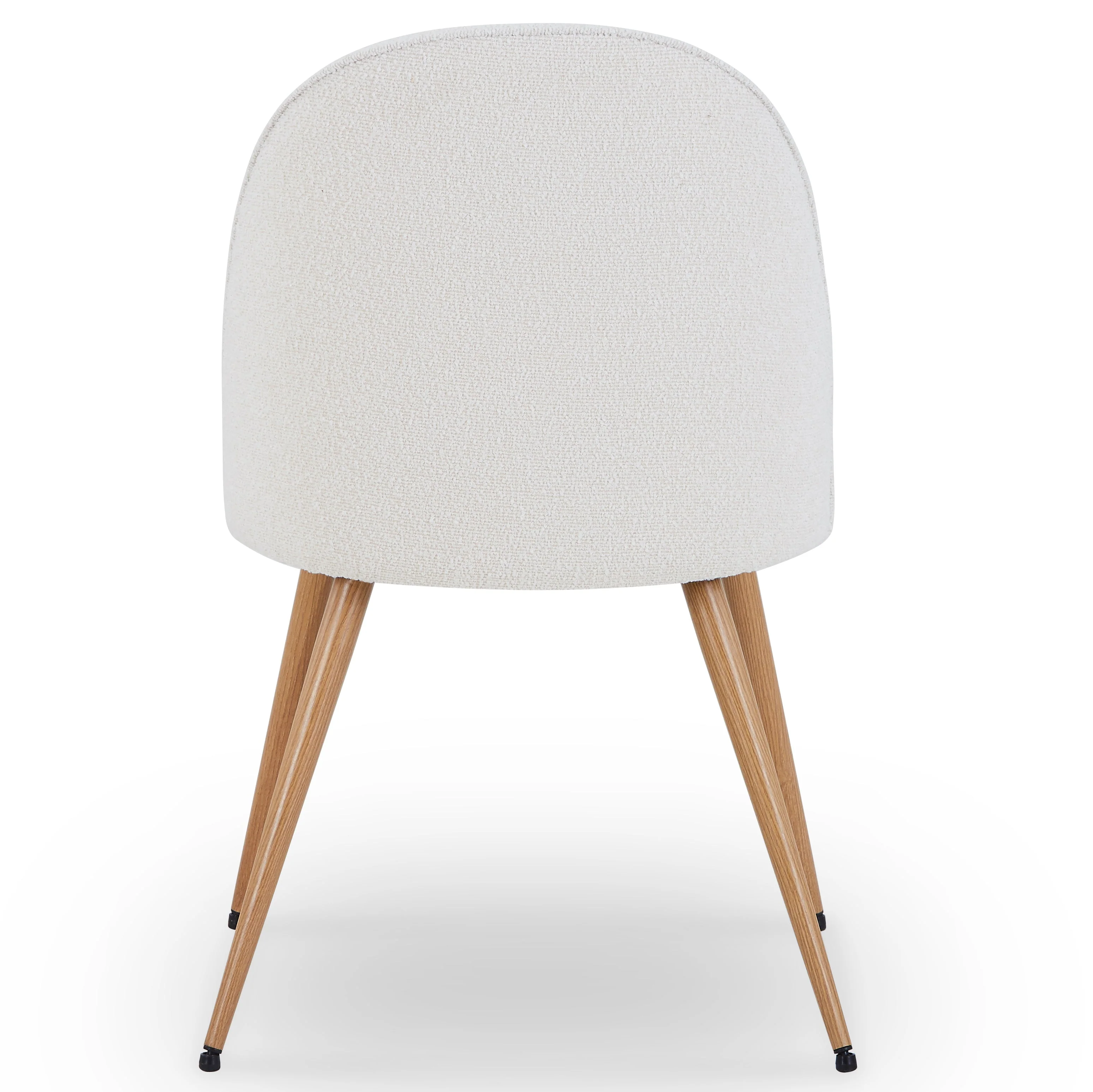 Annika Chaise de salle à manger – Tissu bouclé blanc avec pieds en chêne - Image 3