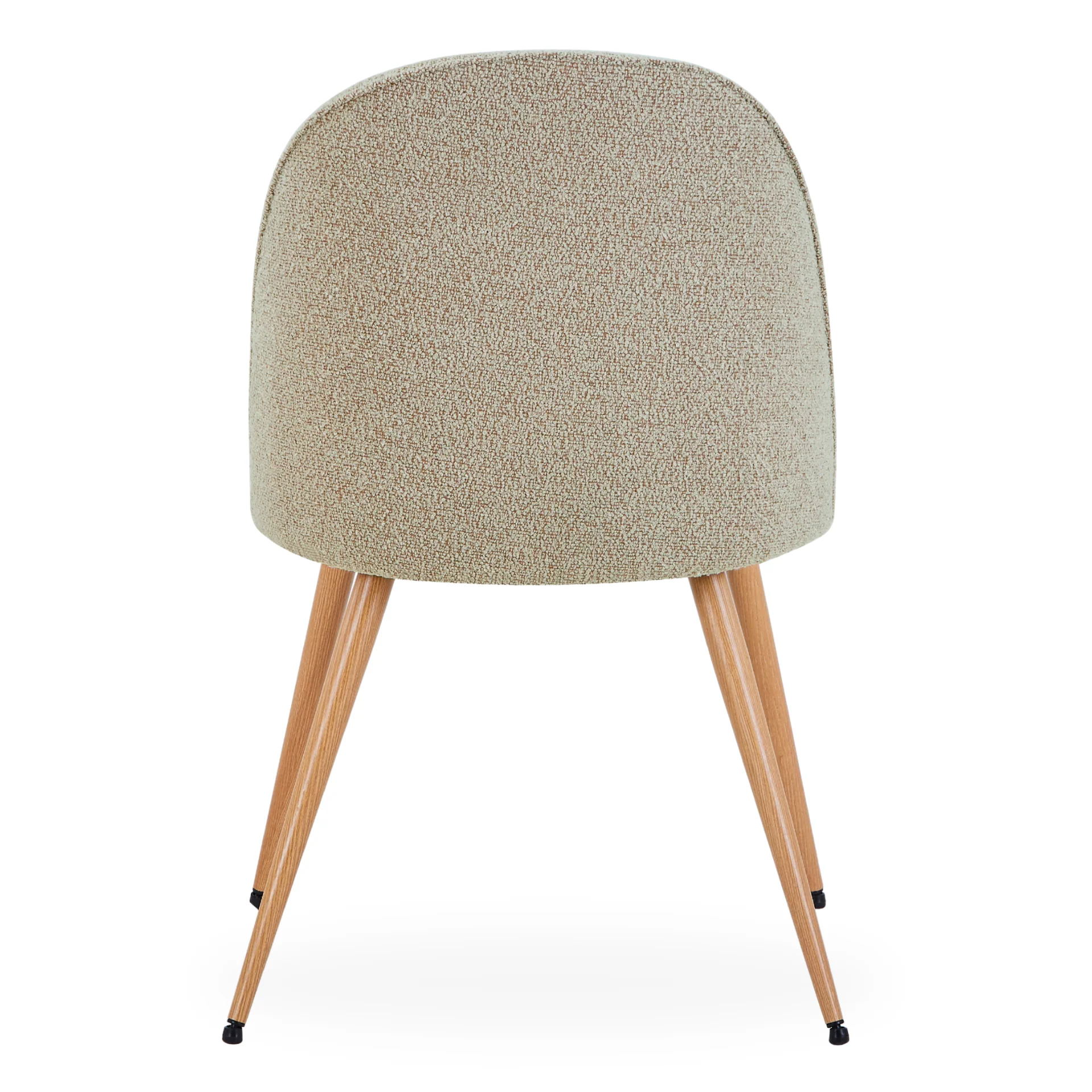 Annika Chaise de salle à manger – Tissu bouclé beige avec pieds aspect chêne - Image 4