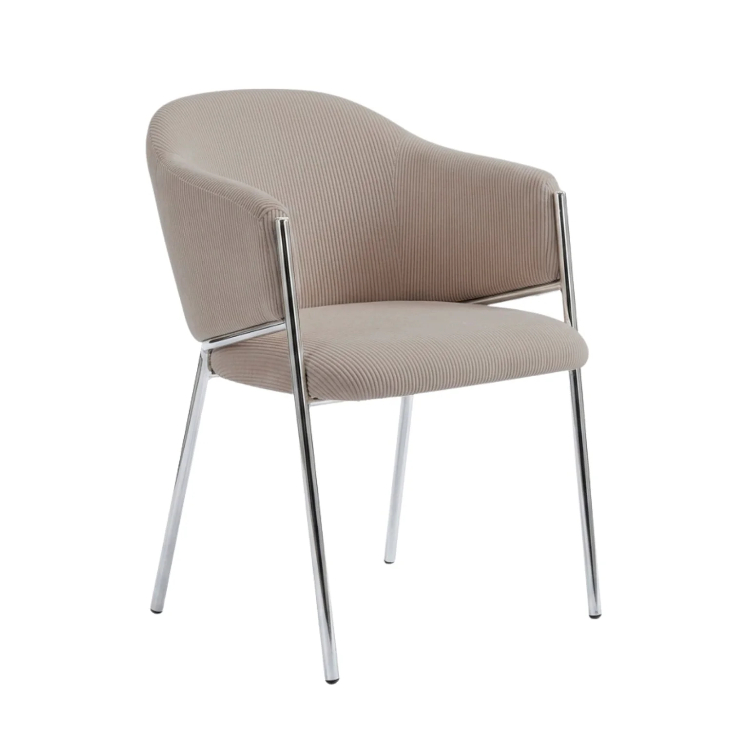 Carolina chaise de salle à manger - Chrome en velours Taupe