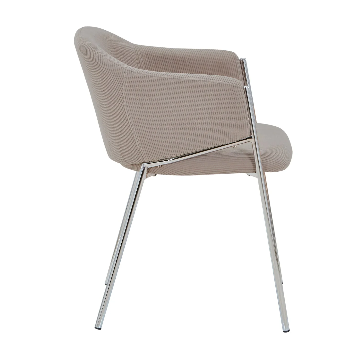 Carolina chaise de salle à manger - Chrome en velours Taupe - Image 3