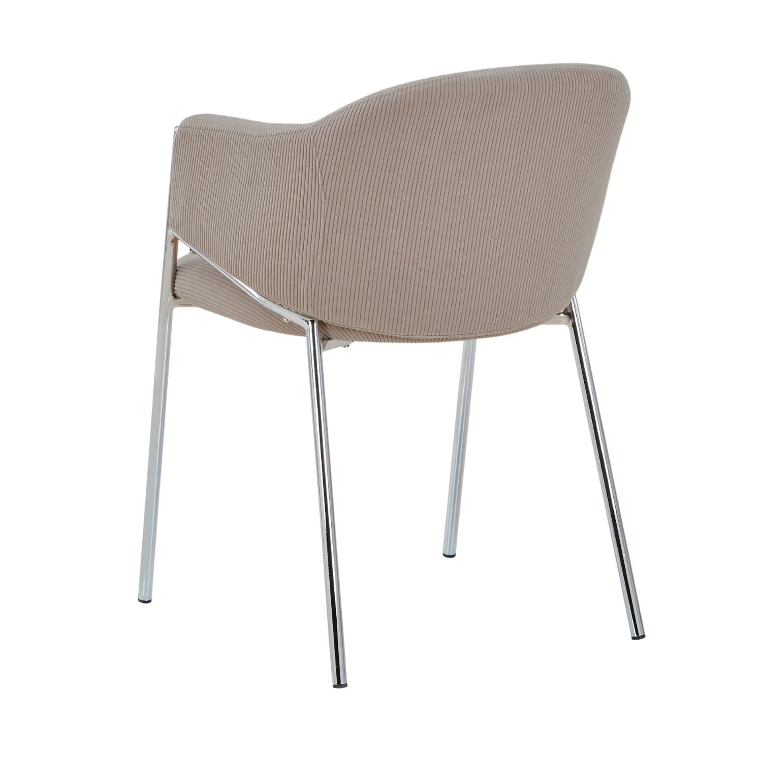 Carolina chaise de salle à manger - Chrome en velours Taupe - Image 4