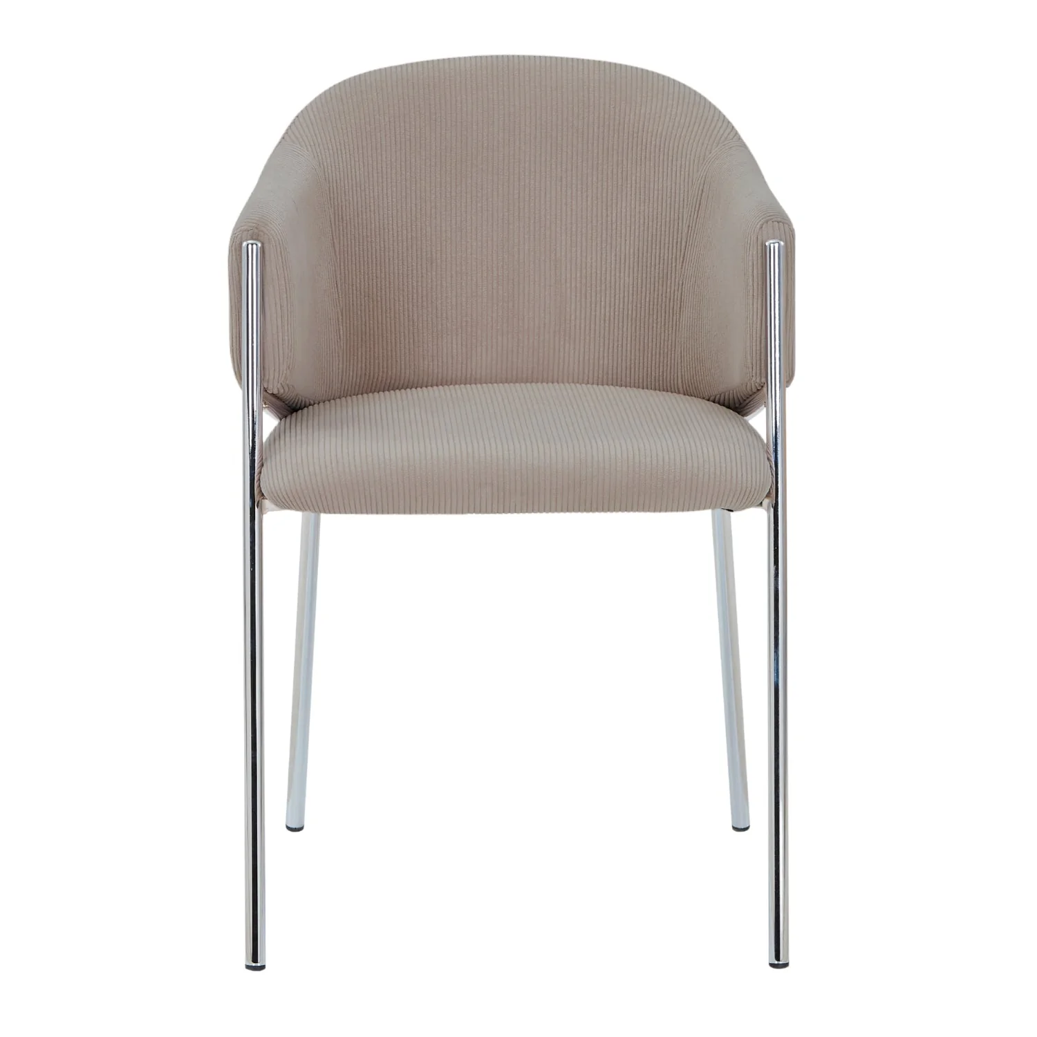 Carolina chaise de salle à manger - Chrome en velours Taupe - Image 5