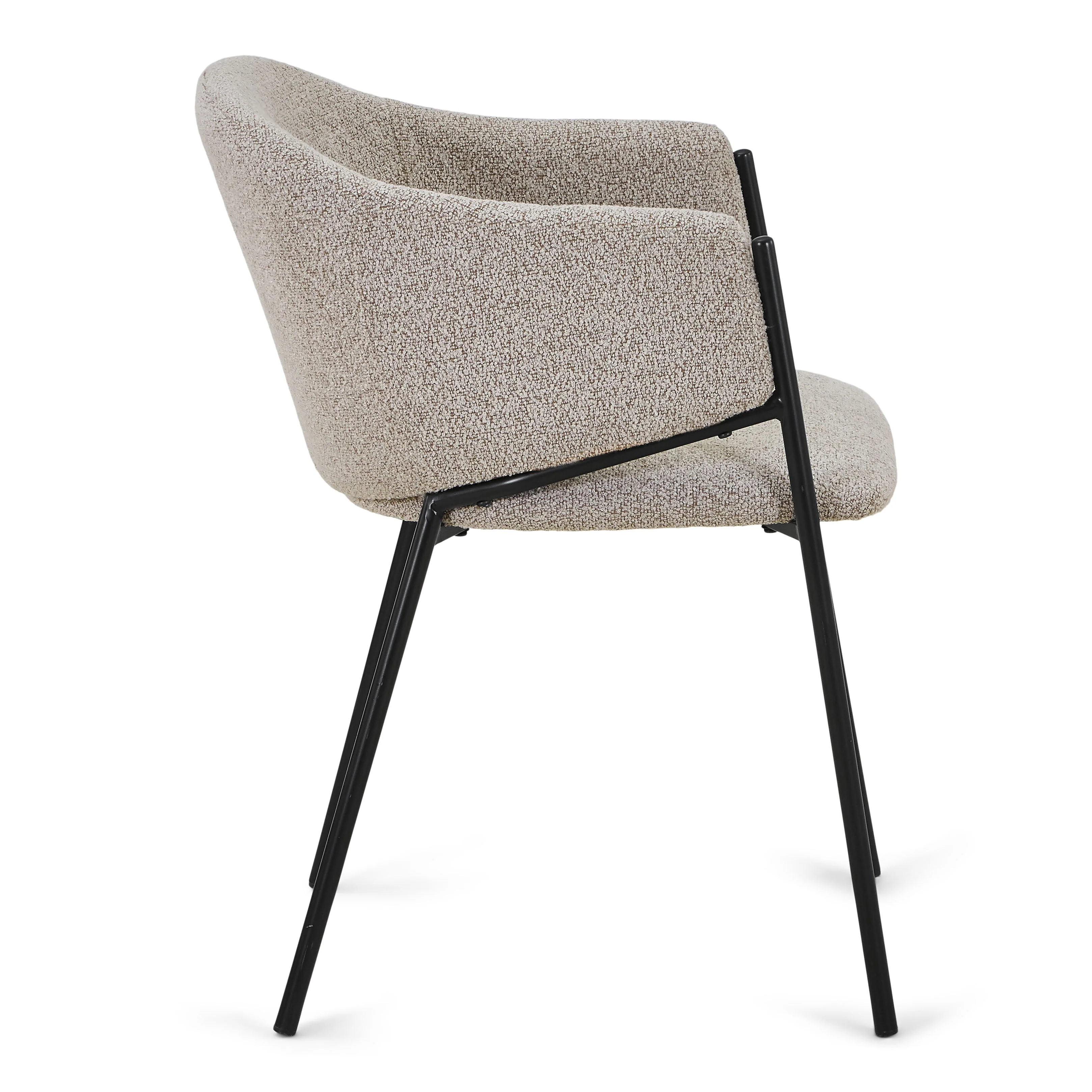 Carolina - Chaise de salle à manger en bouclé beige - Image 6