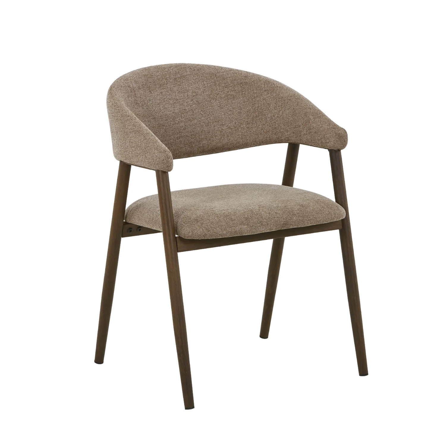 Chaise de salle à manger Ebba - Textile sable avec pieds en chêne fumé