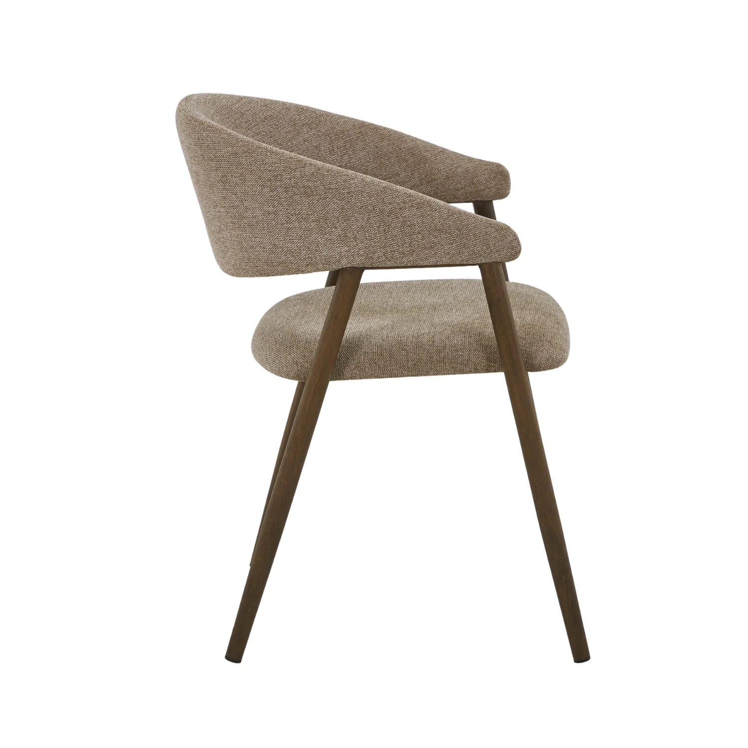 Chaise de salle à manger Ebba - Textile sable avec pieds en chêne fumé - Image 2