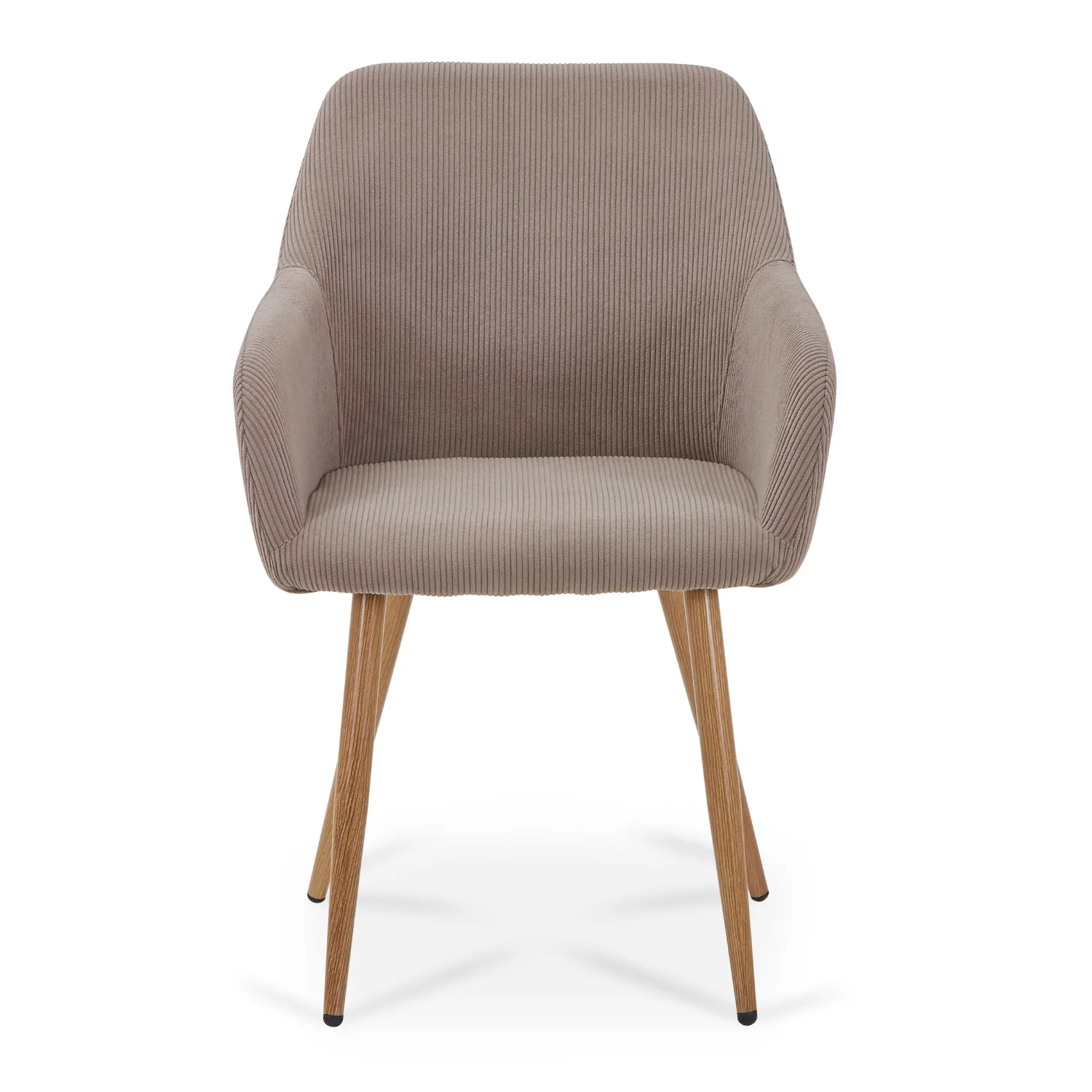 Jenna chaise de salle à manger - velours moka avec aspect chêne - Image 3
