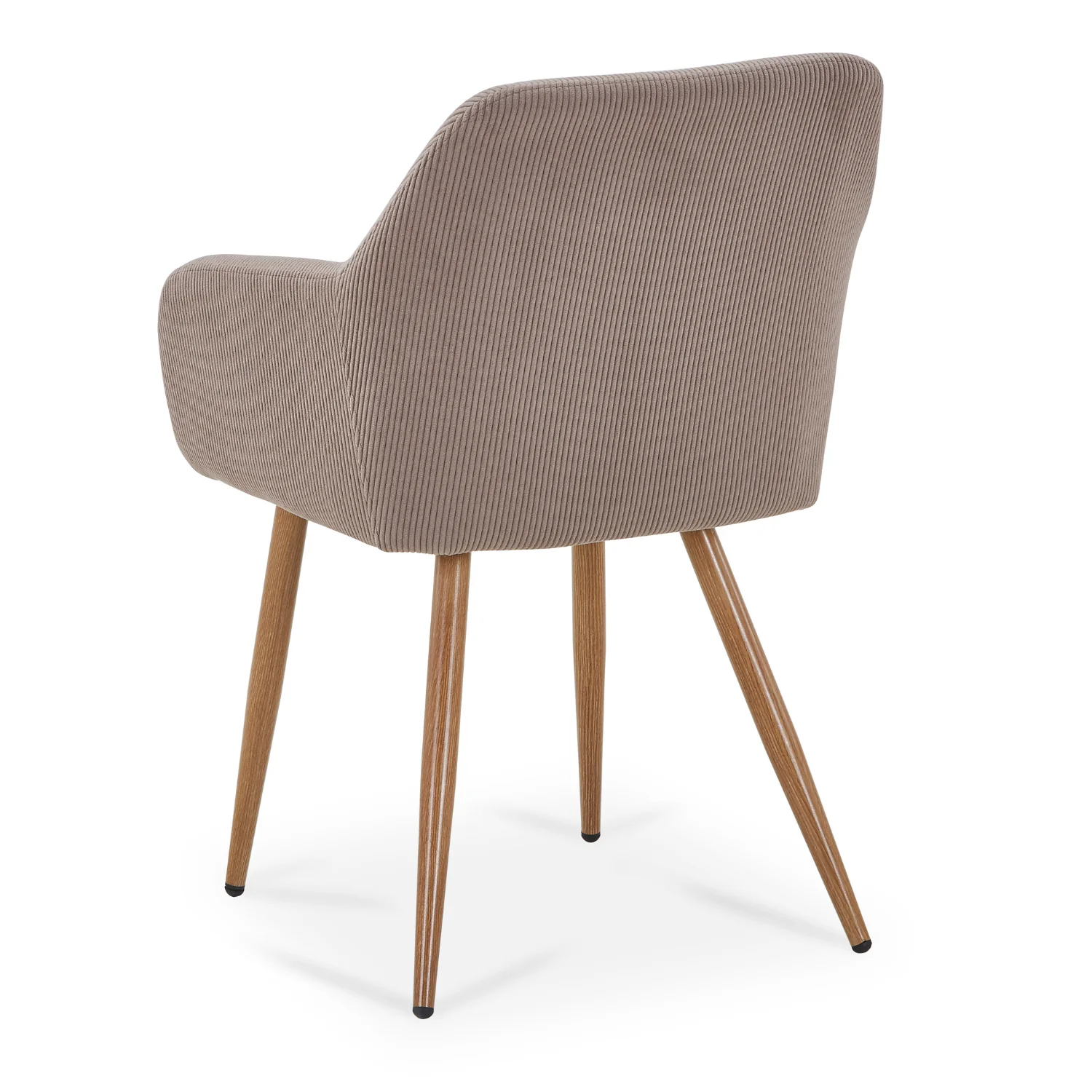 Jenna chaise de salle à manger - velours moka avec aspect chêne - Image 5