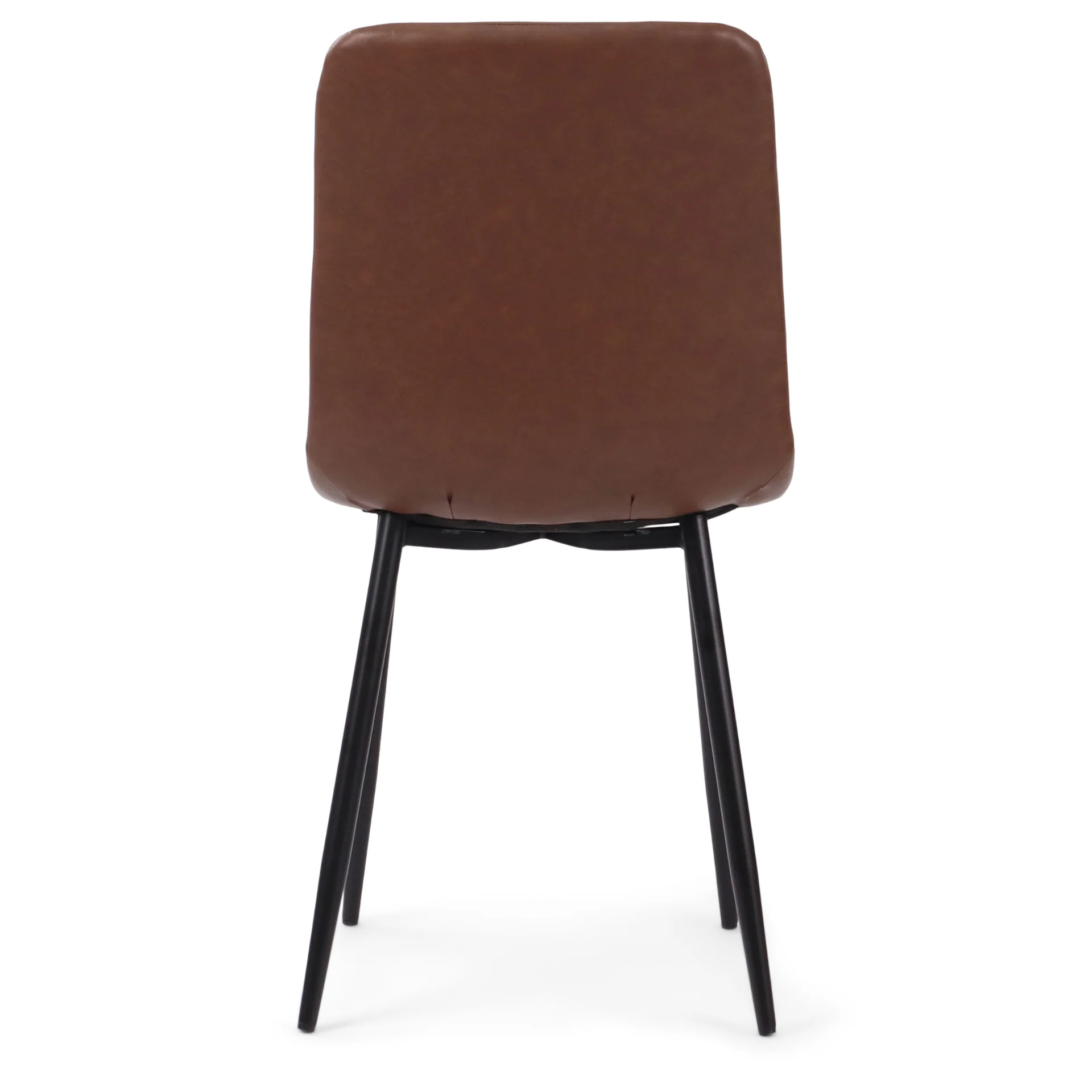 Jessi Chaise de salle à manger - Cuir synthétique brun avec pieds en métal noir - Image 10