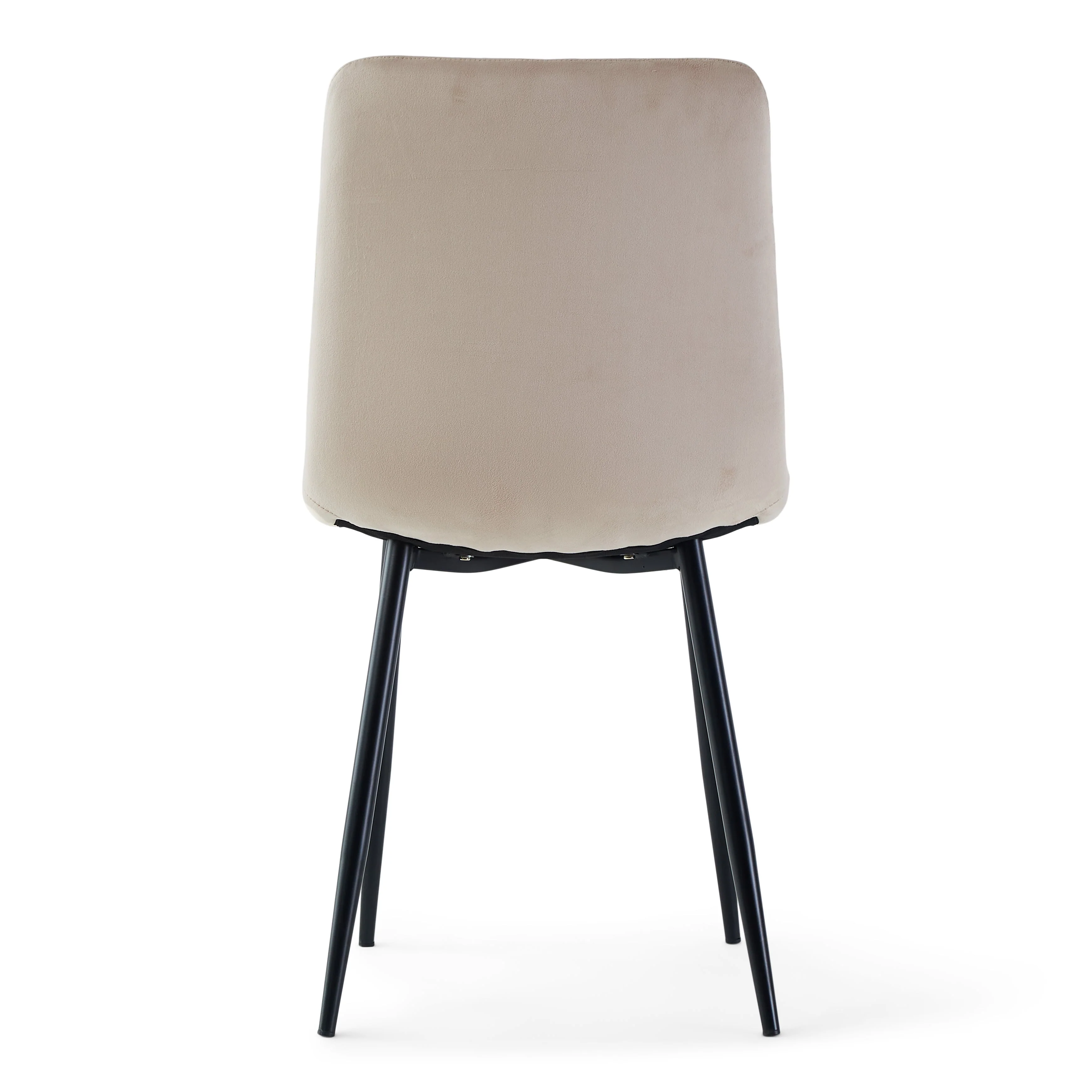 Jessi Chaise de salle à manger - velours beige avec pieds en métal noir - Image 5