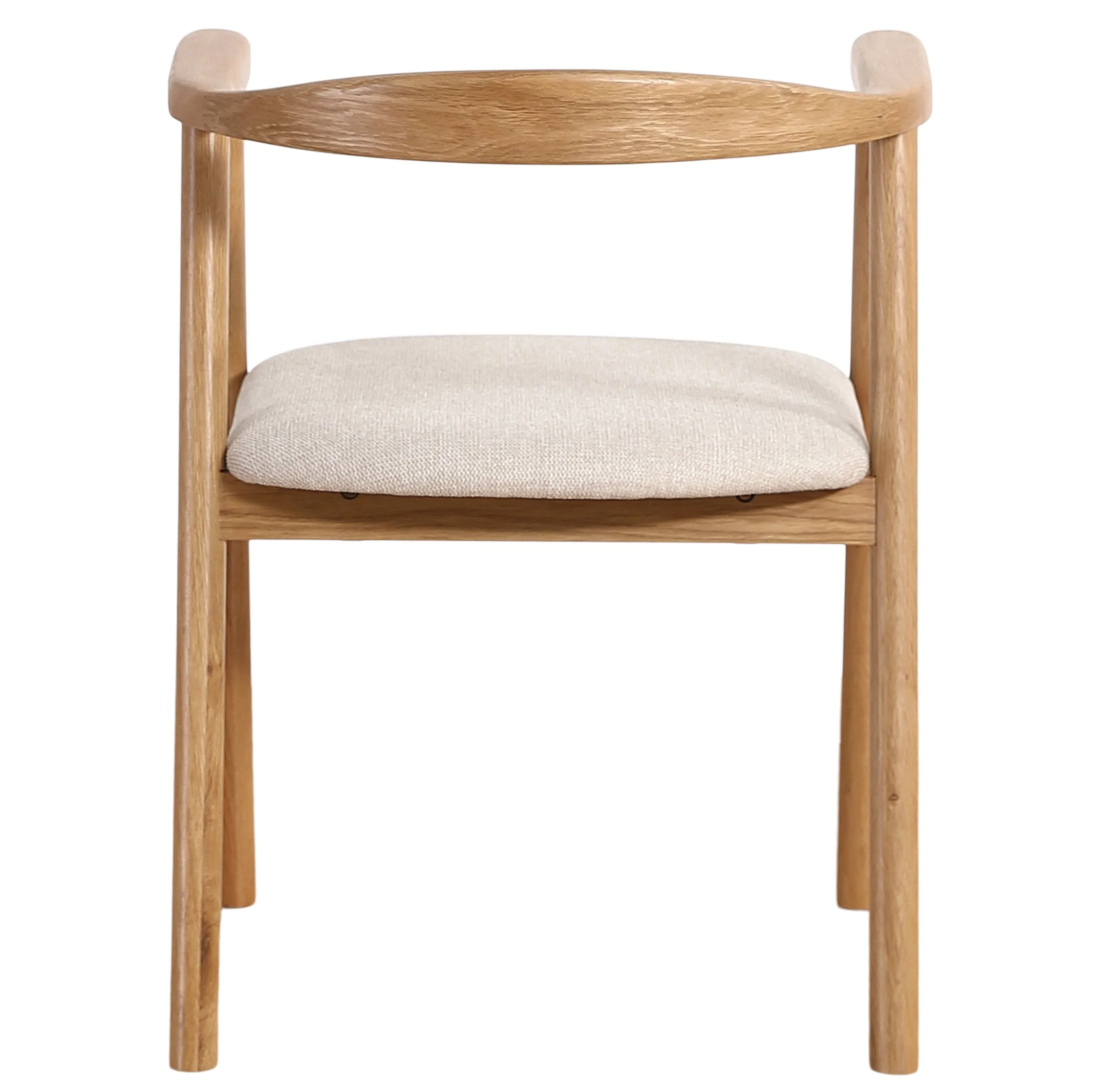 Jocelyn - Chaise de salle à manger en chêne avec assise en tissu beige - Image 4