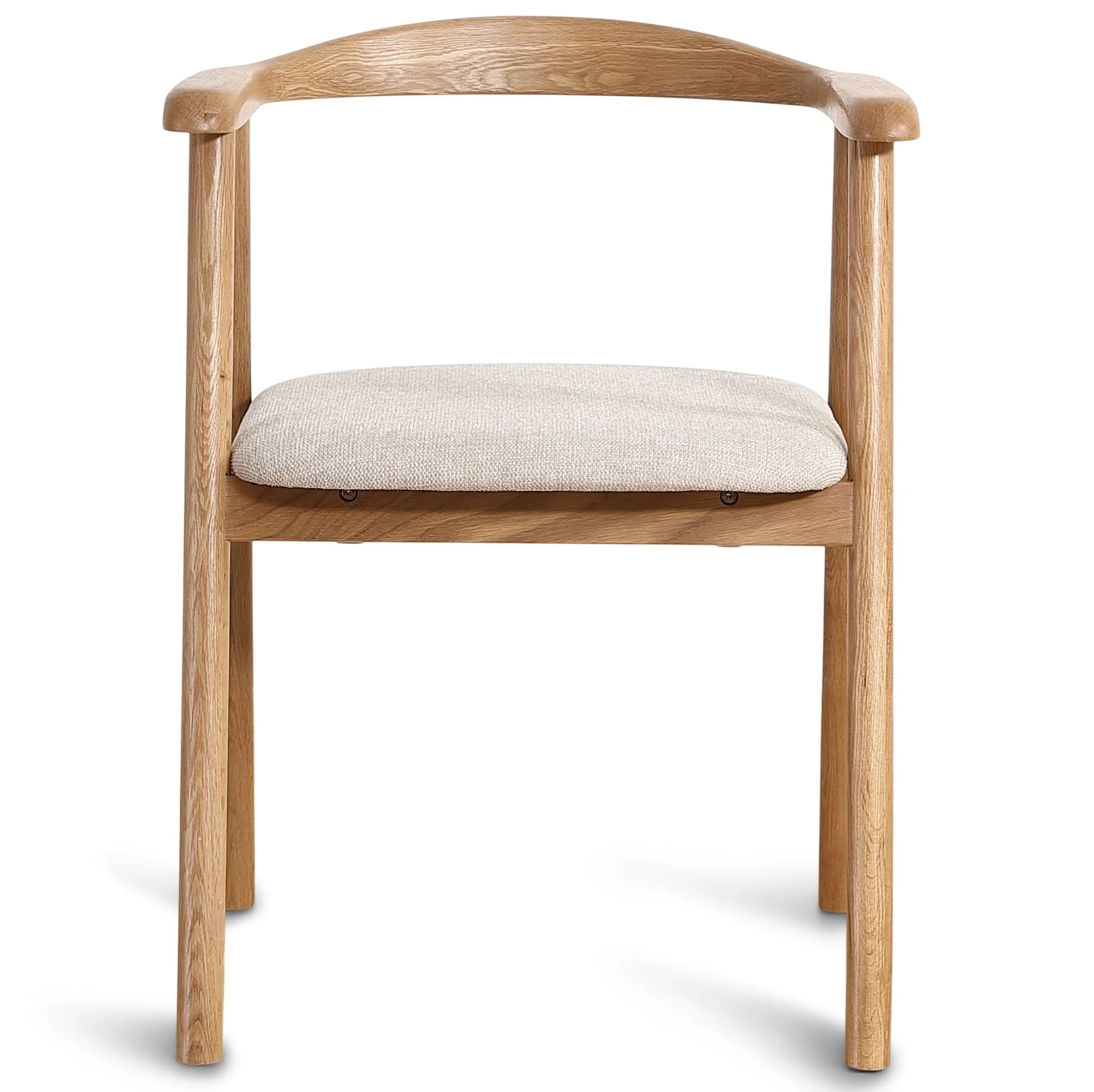 Jocelyn - Chaise de salle à manger en chêne avec assise en tissu beige - Image 5