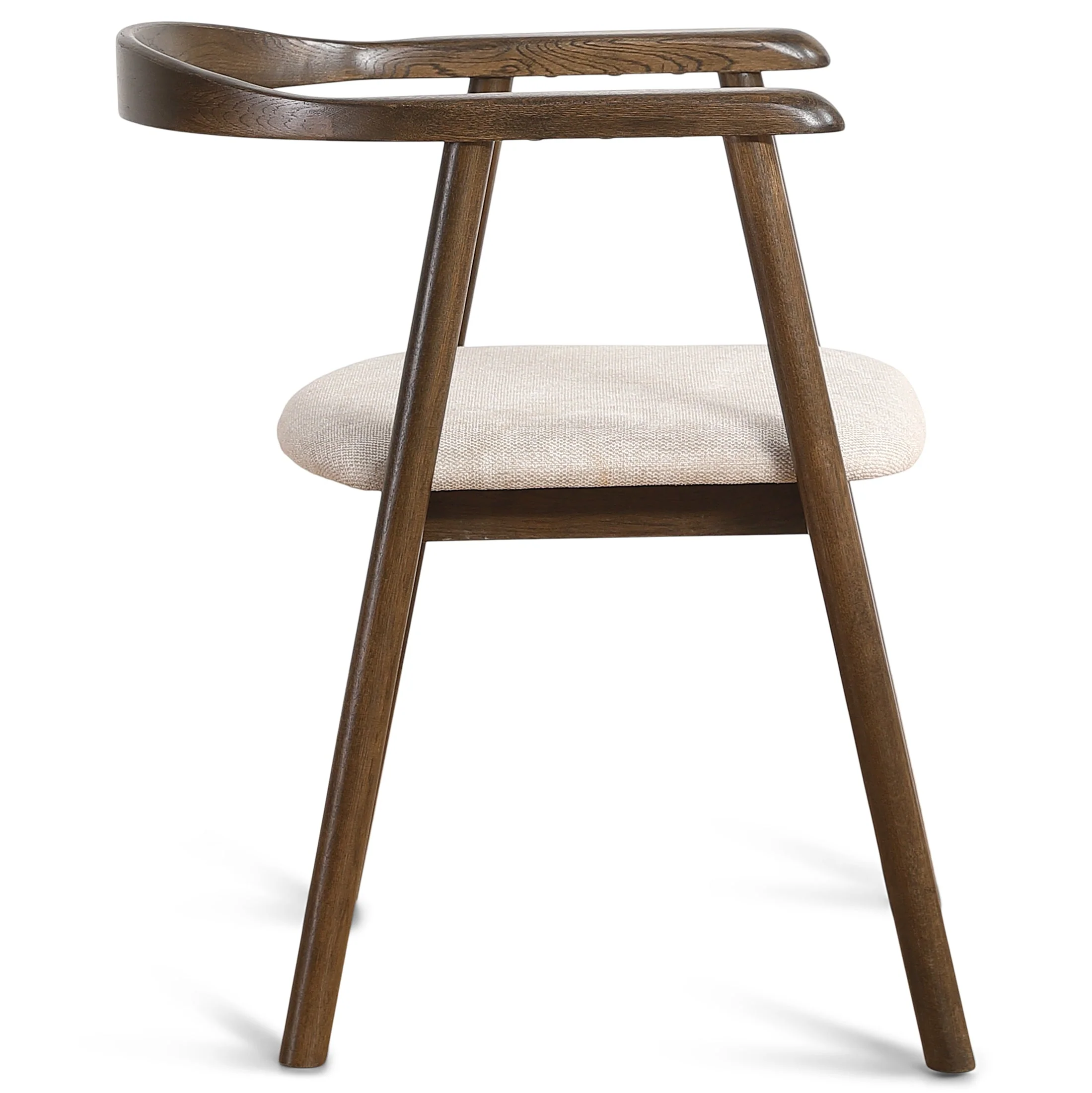 Jocelyn - Chaise de salle à manger en chêne fumé avec assise en tissu beige - Image 7