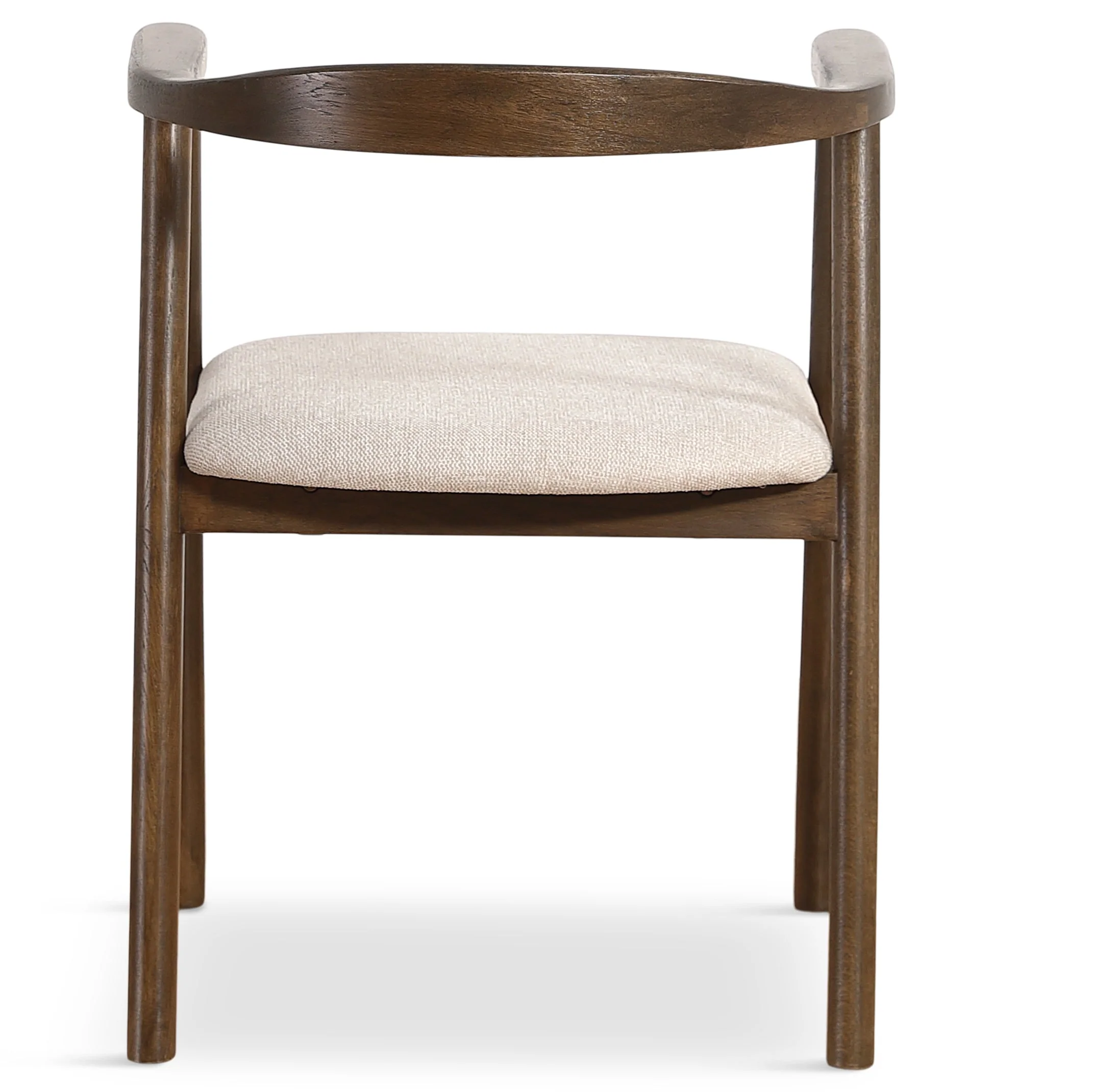 Jocelyn - Chaise de salle à manger en chêne fumé avec assise en tissu beige - Image 8
