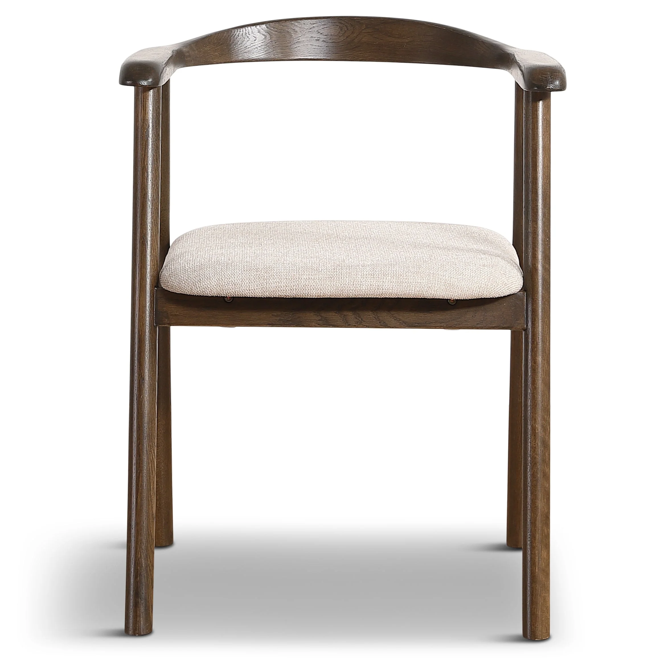 Jocelyn - Chaise de salle à manger en chêne fumé avec assise en tissu beige - Image 9