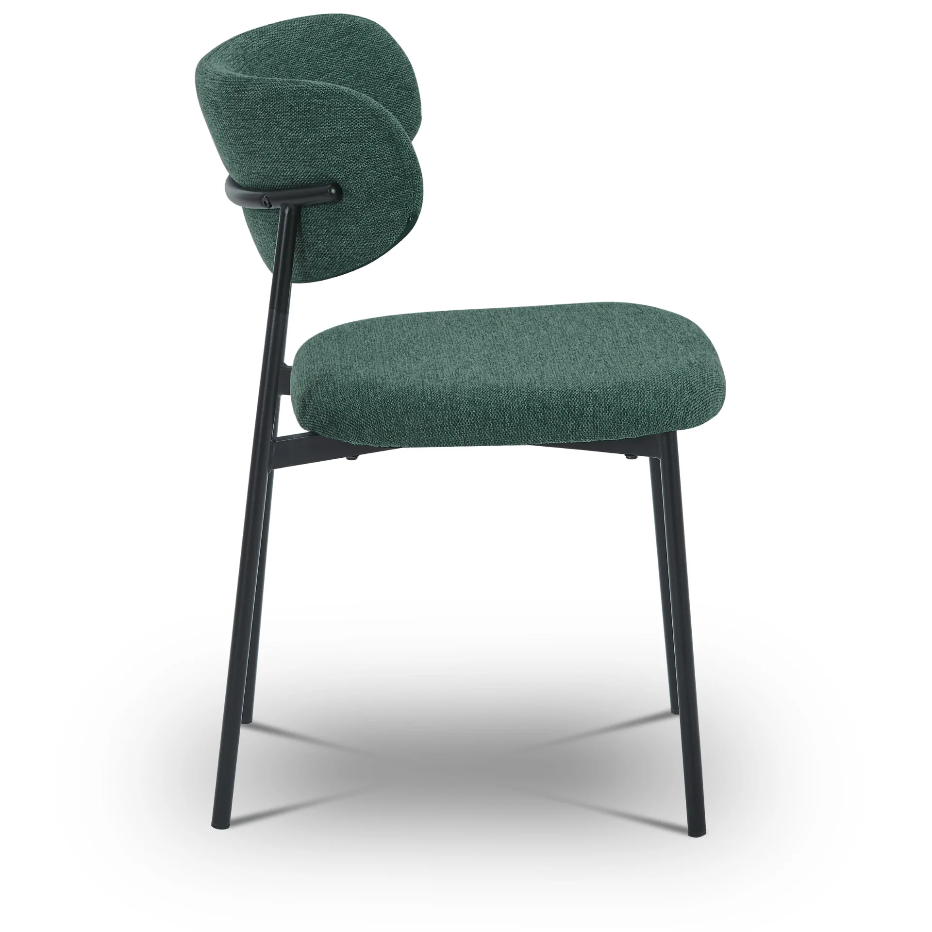 Chaise de salle à manger Lucinda - Tissu vert - Image 4