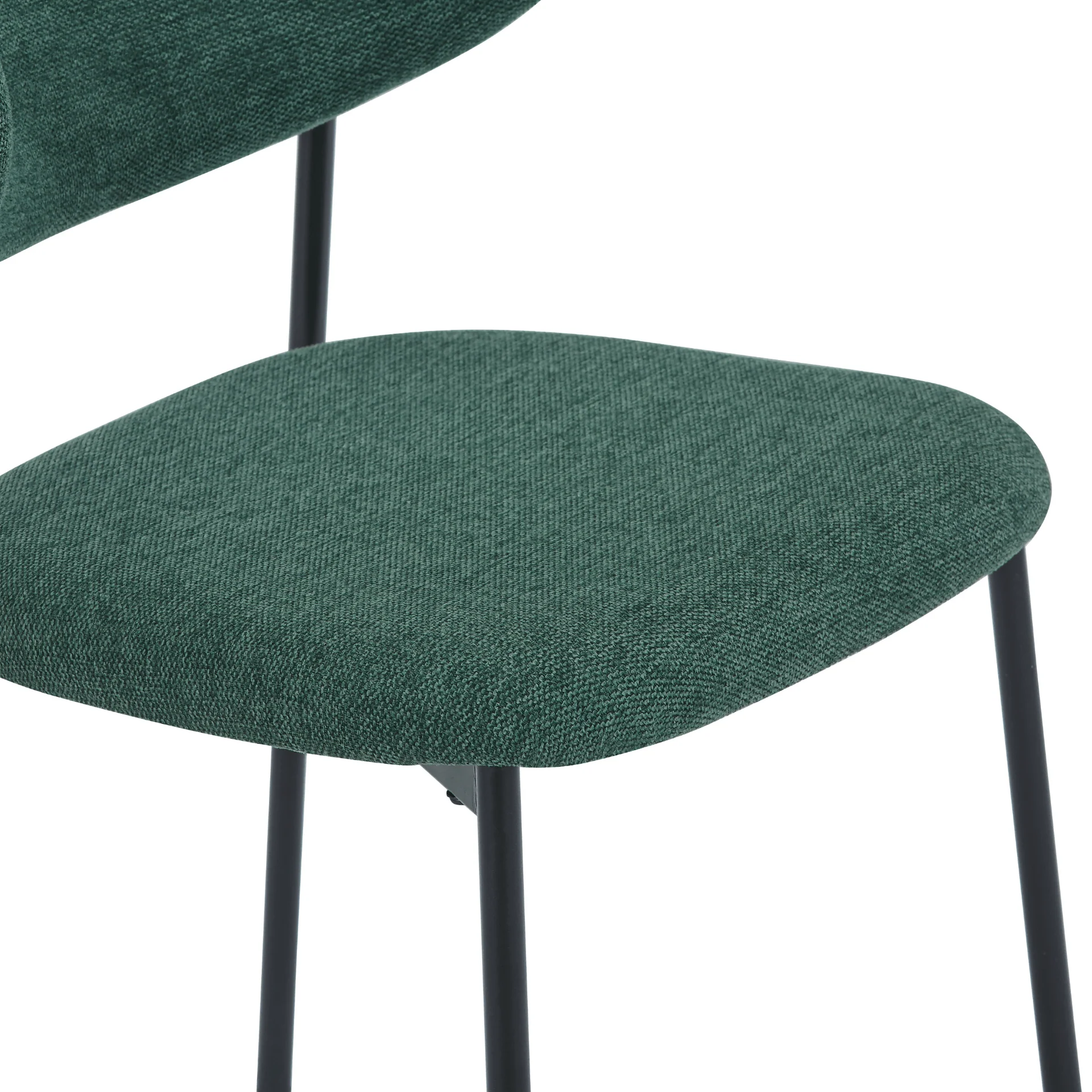 Chaise de salle à manger Lucinda - Tissu vert - Image 7