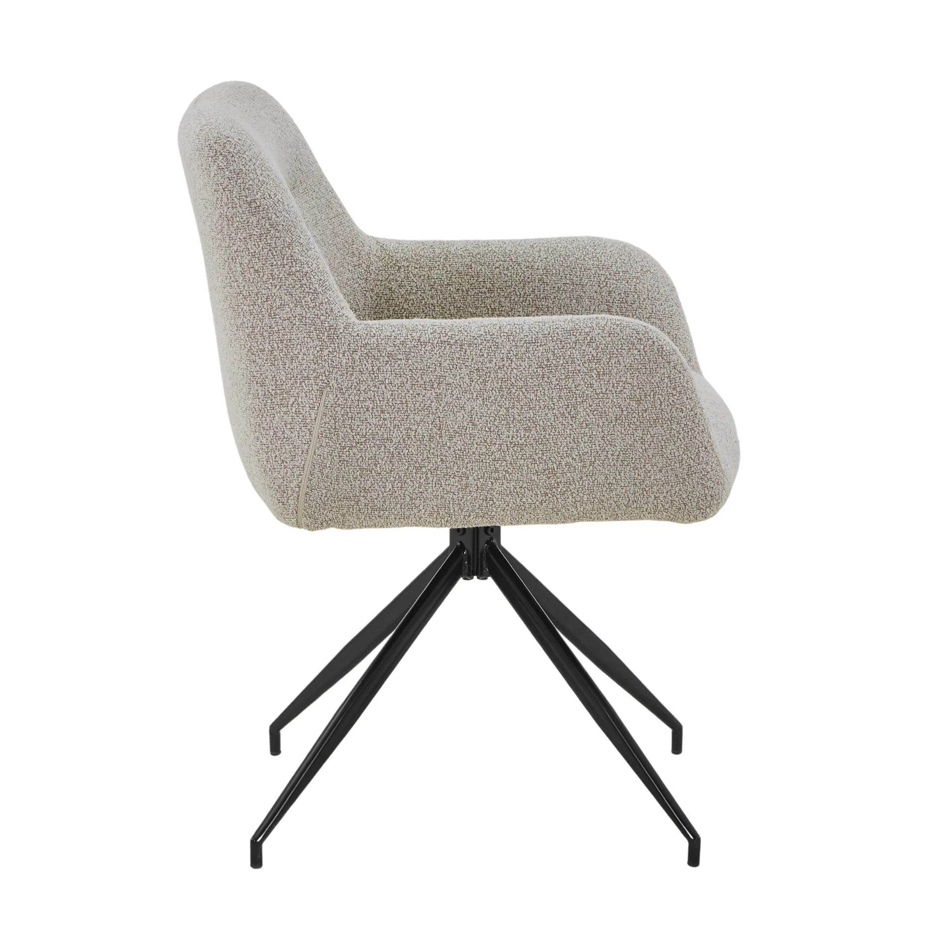 Ofelia chaise de salle à manger - Beige Boucle Avec Pivot 360 degrés - Image 5