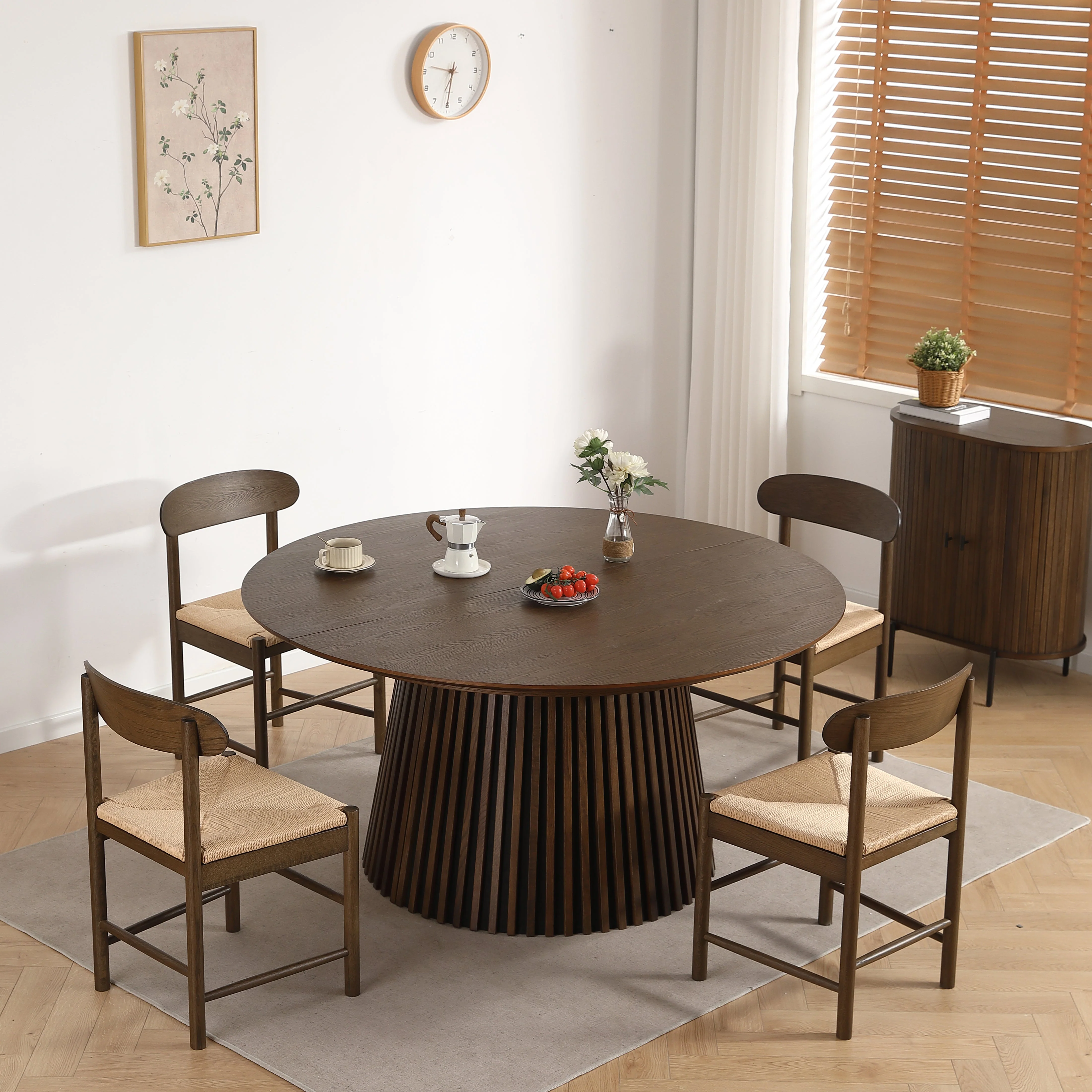 Madison - Chaise en bois en chêne fumé avec assise tressée - Image 3