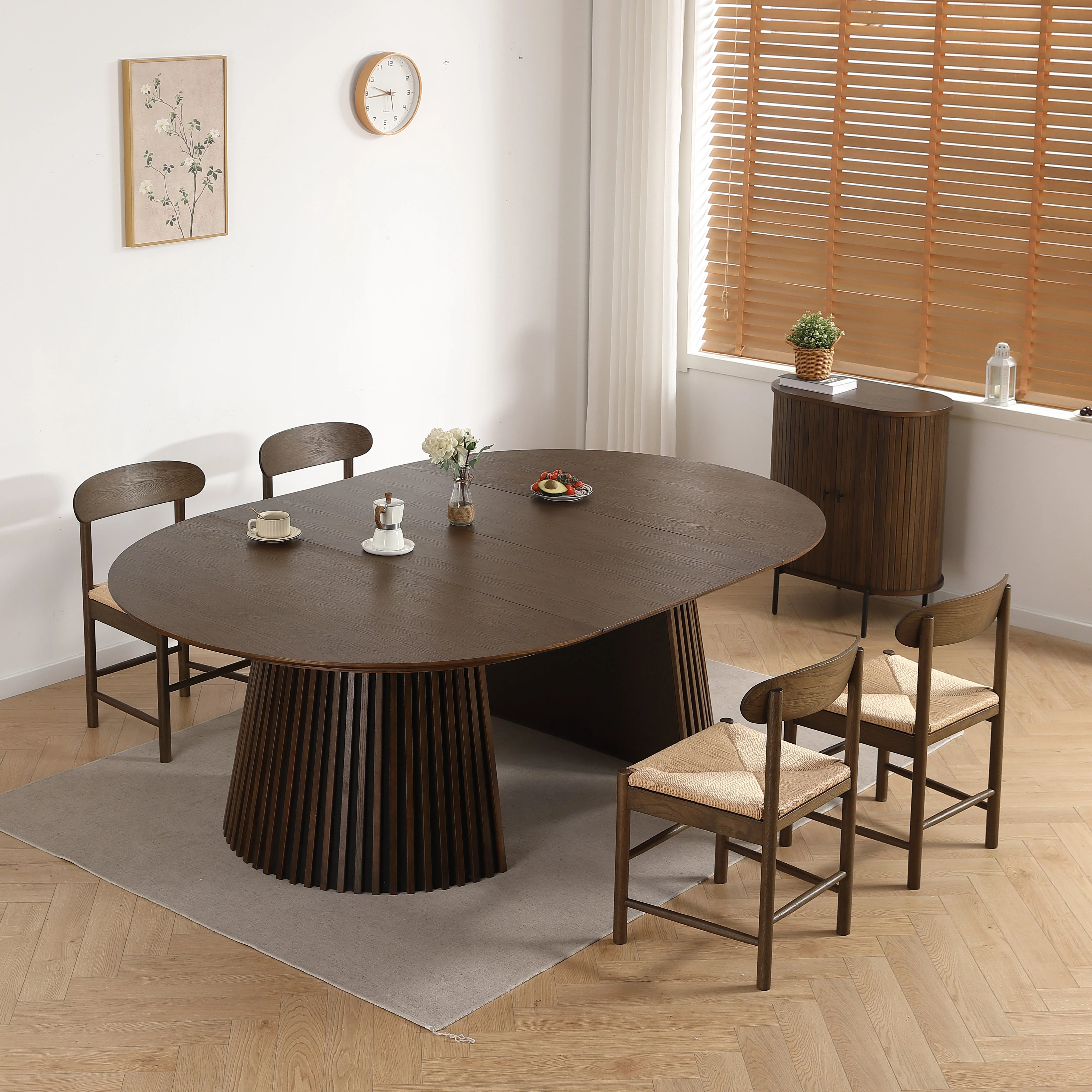 Madison - Chaise en bois en chêne fumé avec assise tressée - Image 4