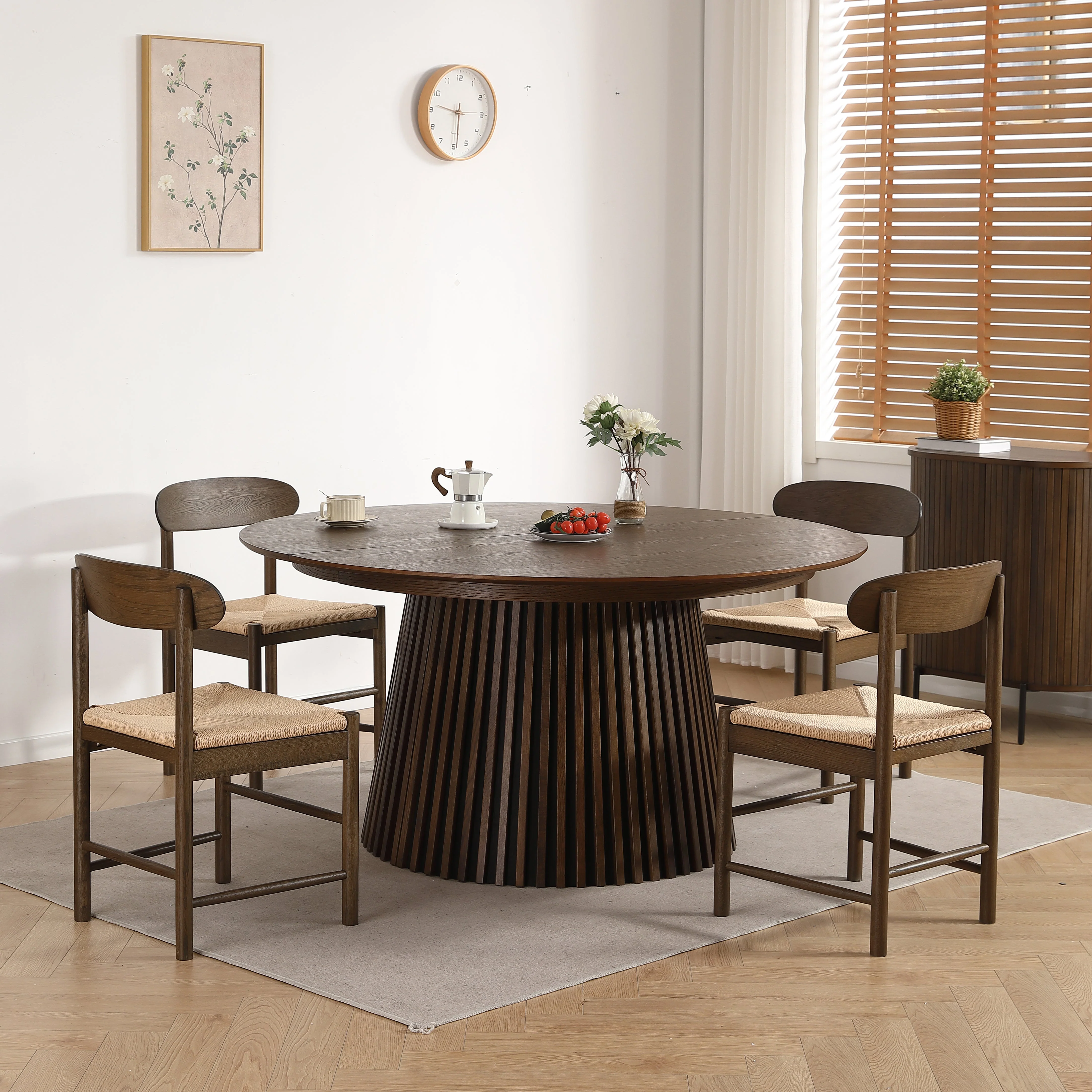 Madison - Chaise en bois en chêne fumé avec assise tressée - Image 5