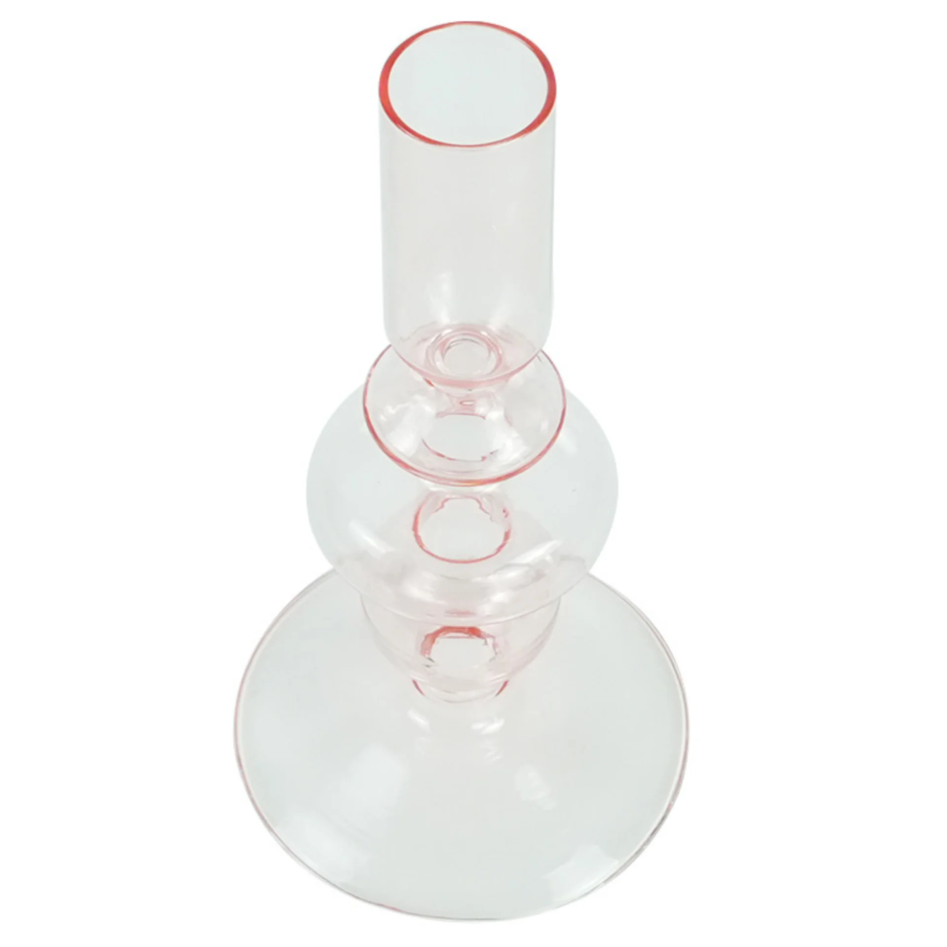 Chicka bougeoir en verre rose 21 cm - Image 3