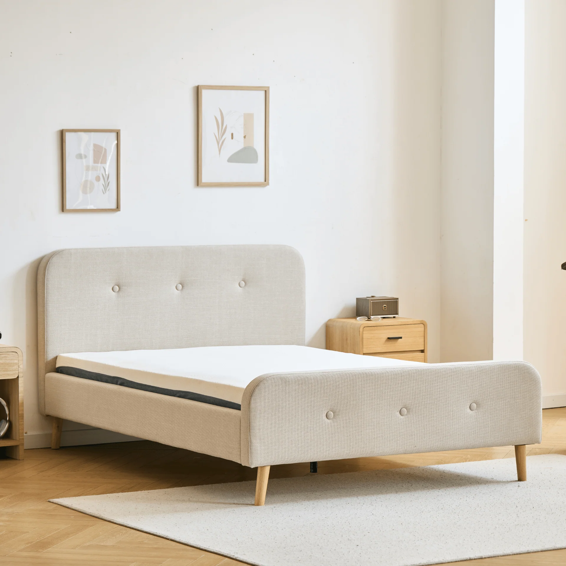 Cadre de lit Christian en beige 140x200 cm - Image 2