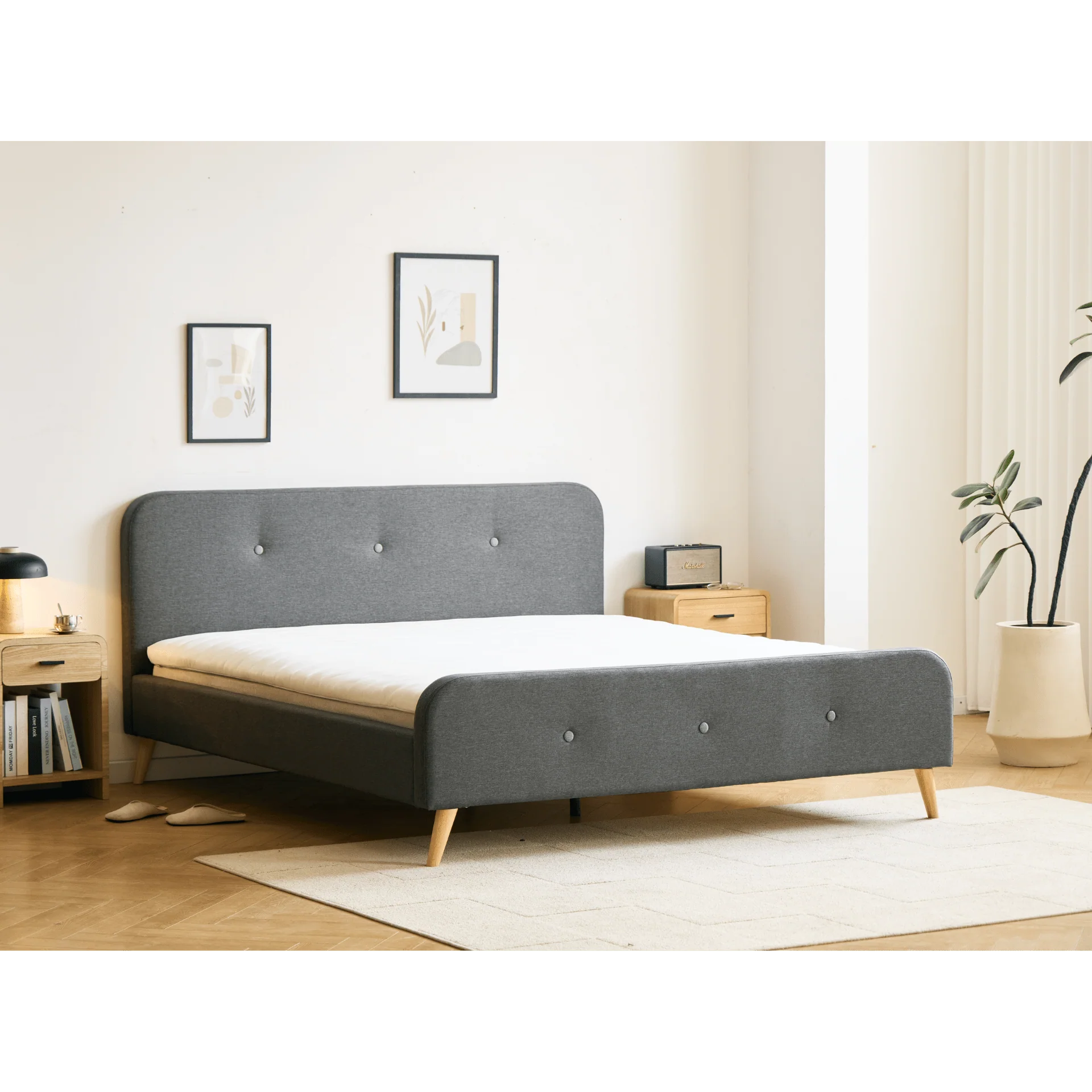 Cadre de lit Christian en gris 180x200 cm - Image 7