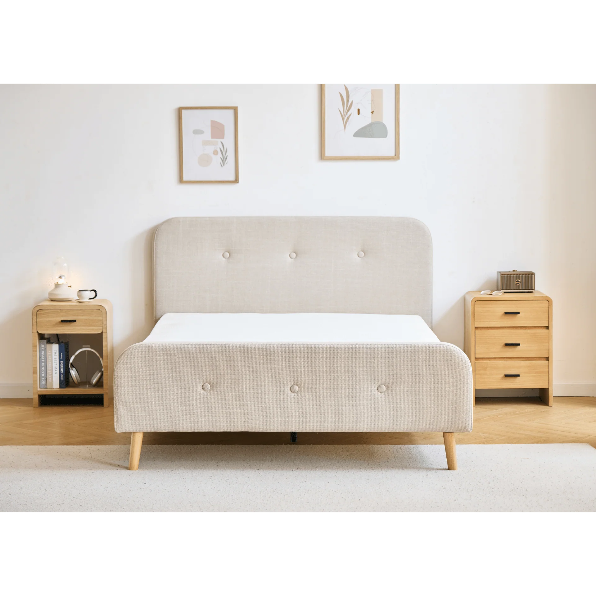 Lit Christian en beige 140x200 cm incl. lattes de lit et matelas - Image 5
